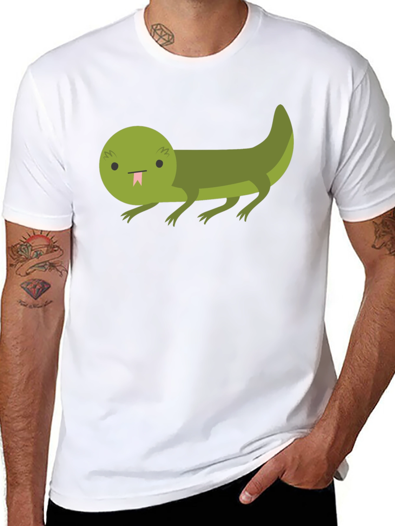 Cartoon Lizard Graphic T-Shirt - Unique Tee