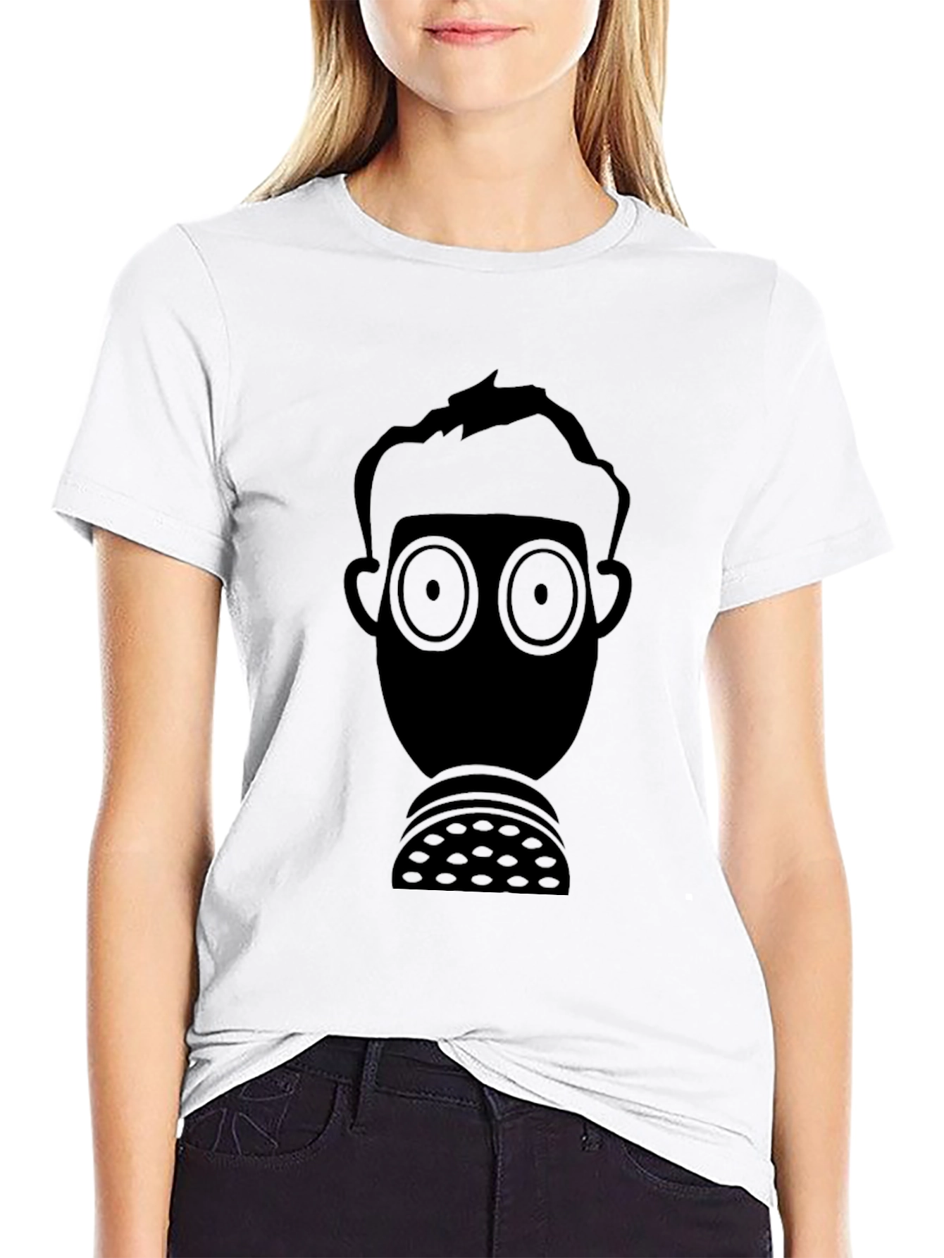 Graphic Tee: Man with Mask Silhouette T-Shirt