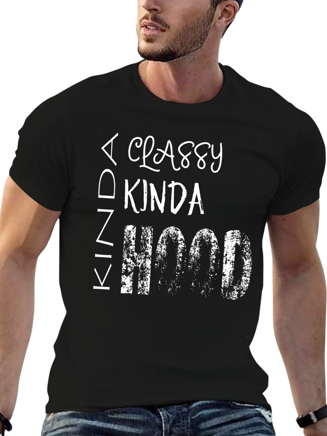 Classy Kinda Hood Graphic Tee - Black