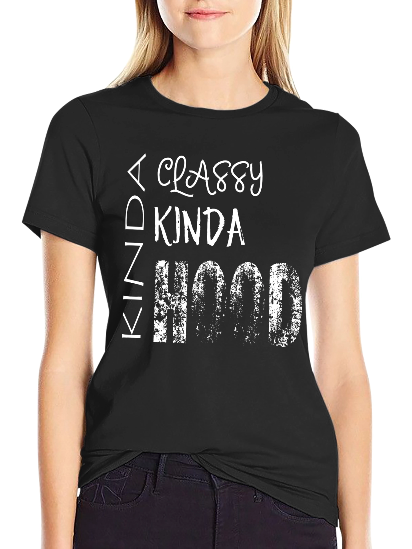 Classy Kinda Hood Graphic Tee - Black