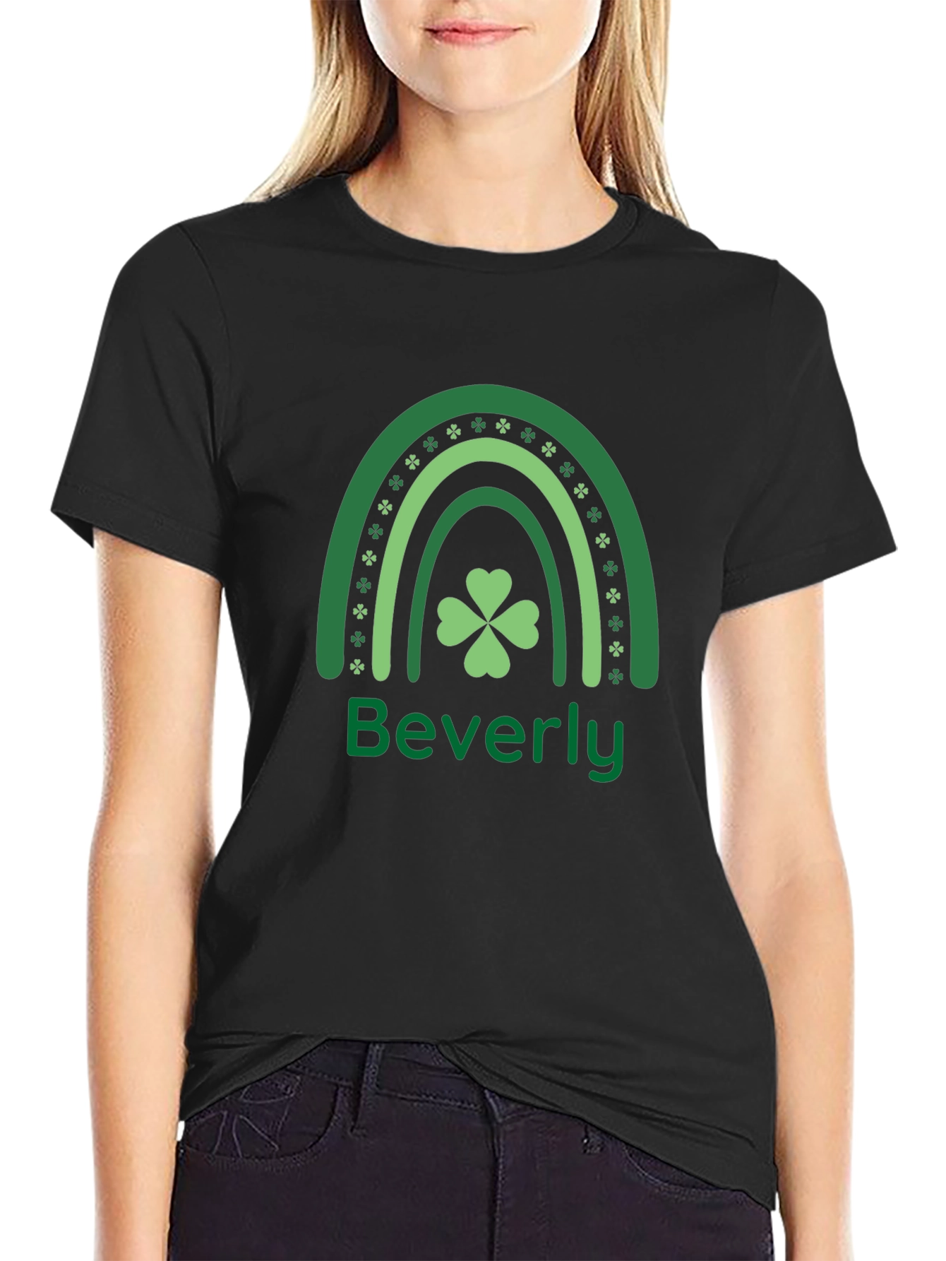 St. Patricks Day Rainbow Beverly Shamrock T-Shirt