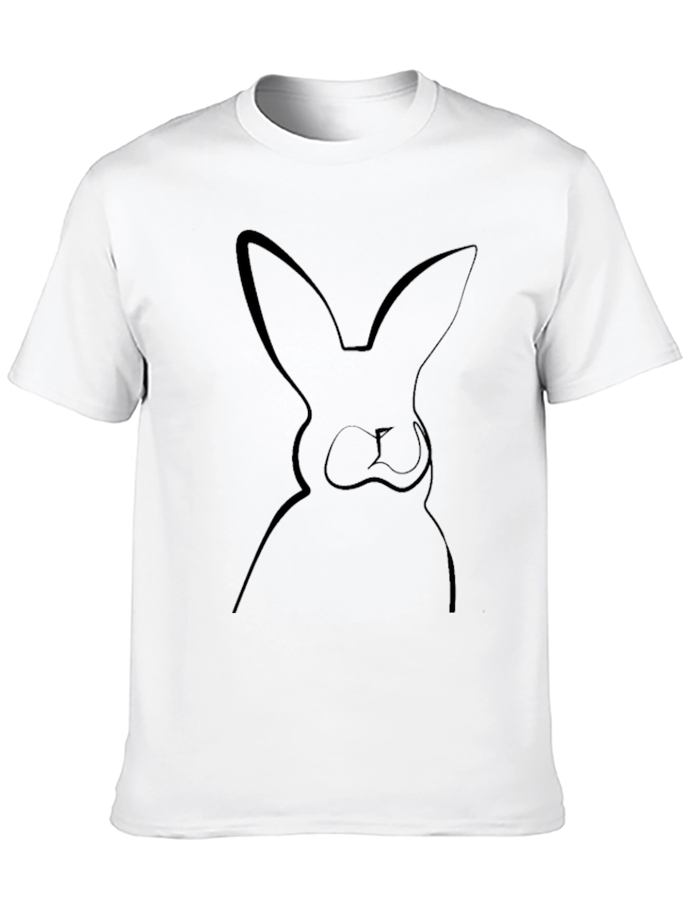 Black Bunny Outline Graphic Tee