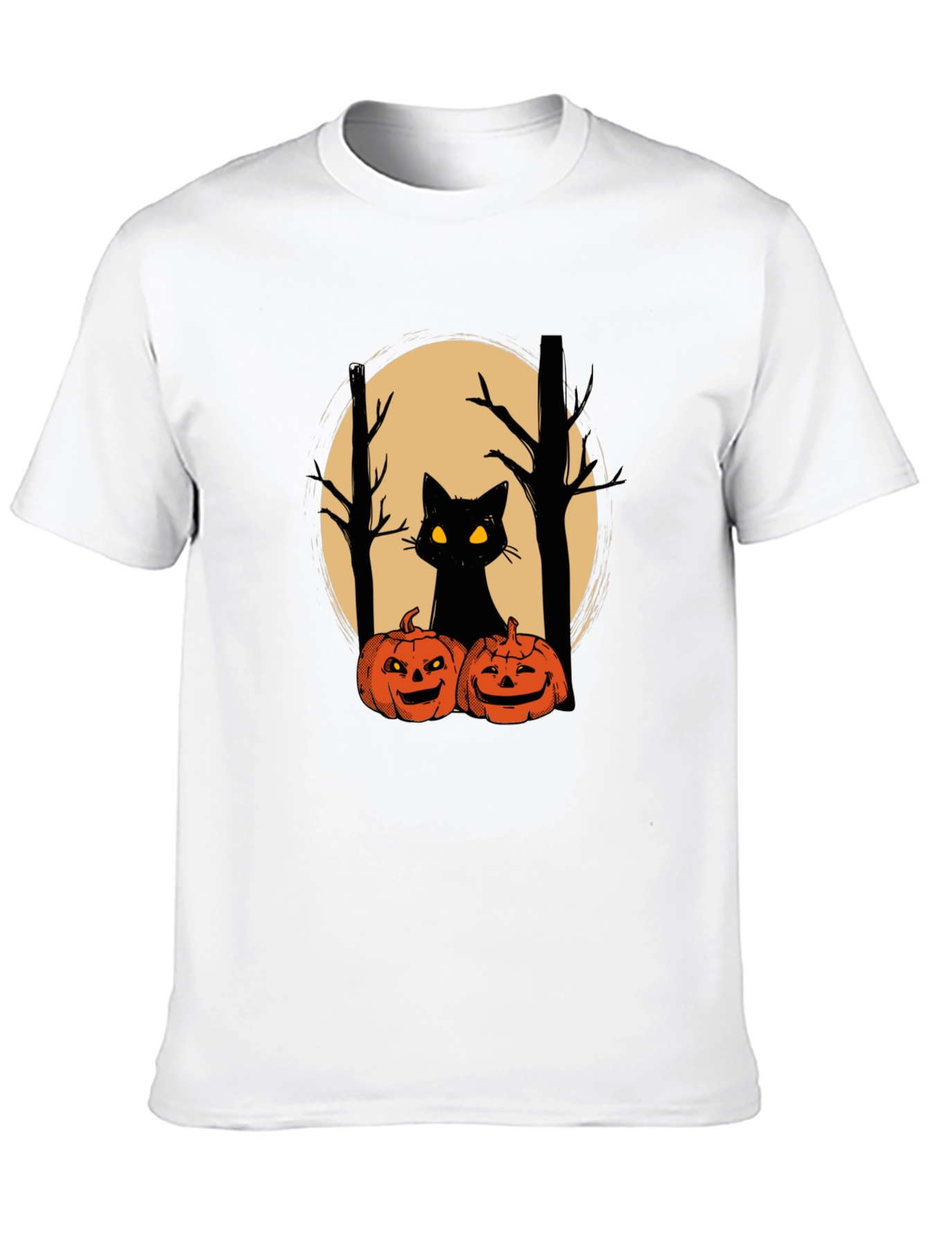 Halloween Black Cat Pumpkin T-Shirt
