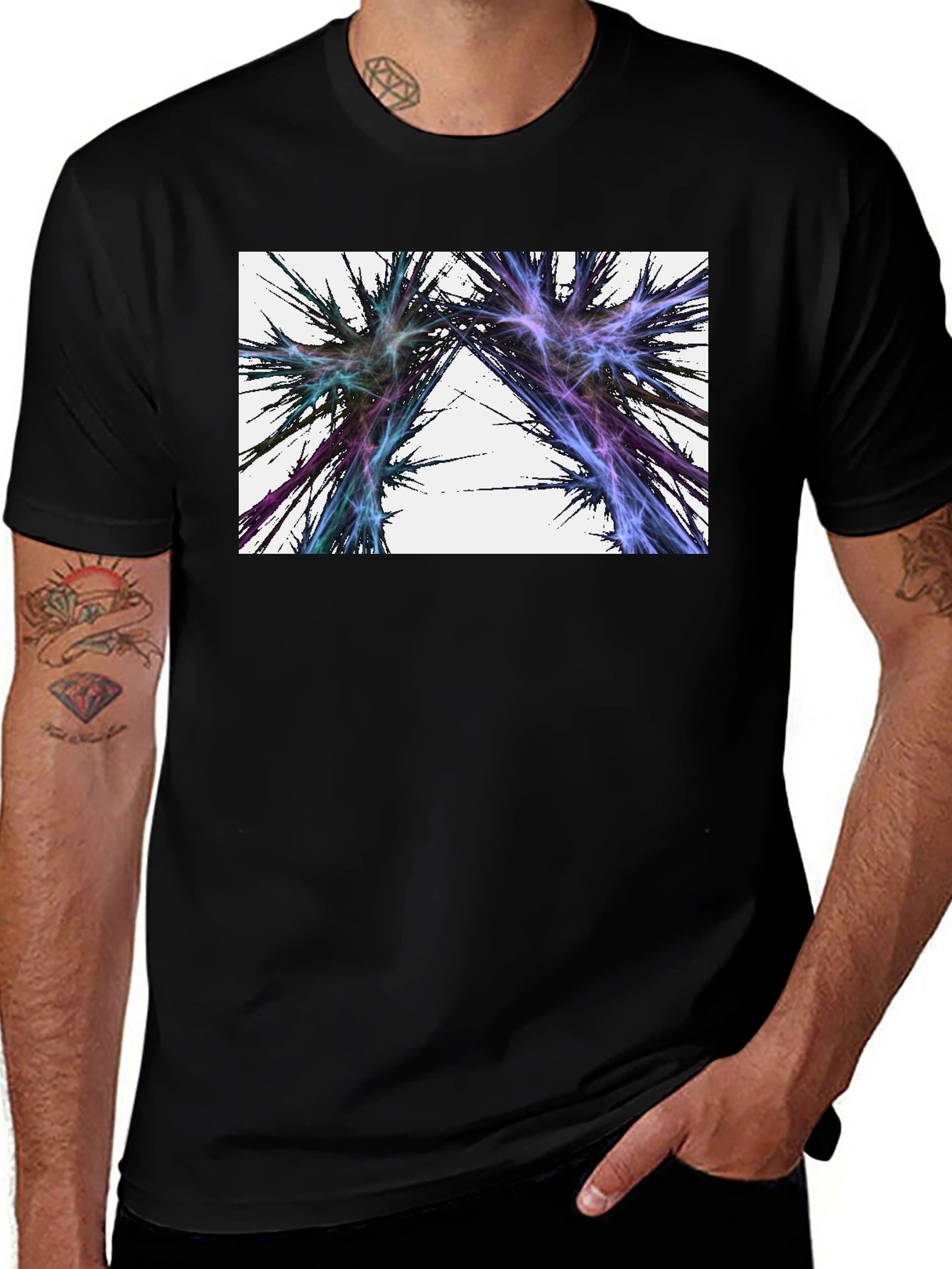 Abstract Lightning Black T-Shirt