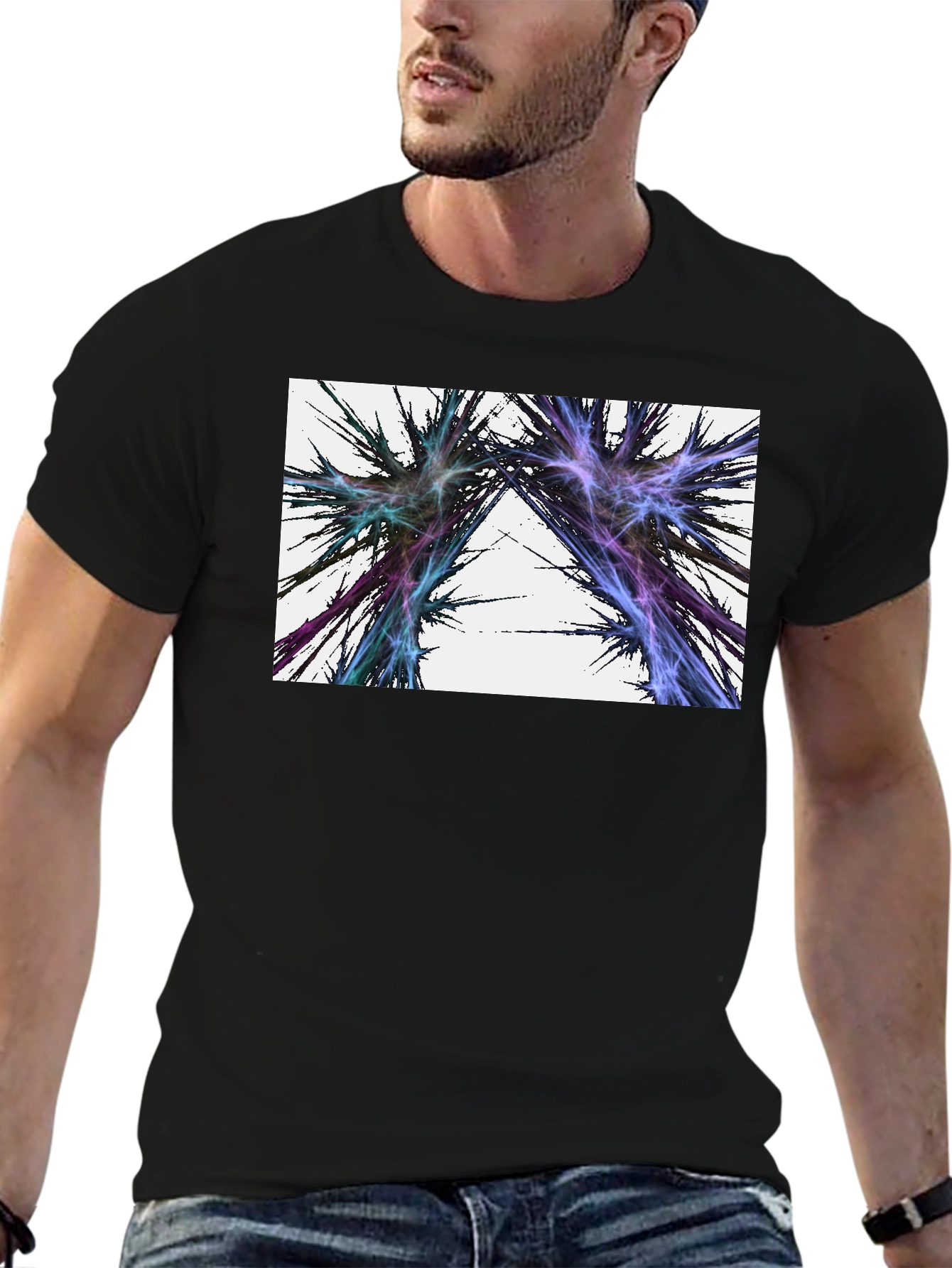 Abstract Lightning Black T-Shirt