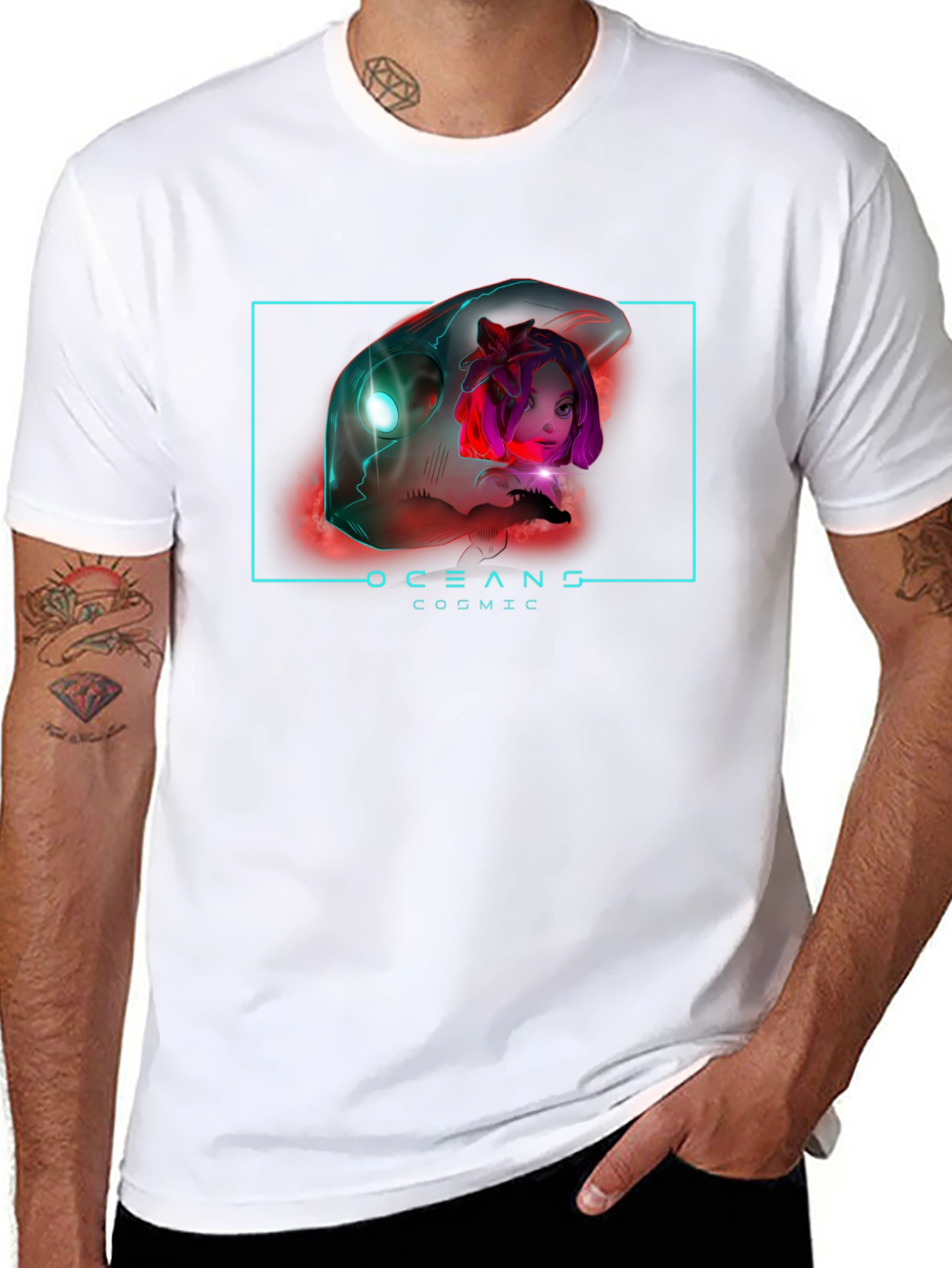 Oceans Cosmic Black Graphic T-Shirt