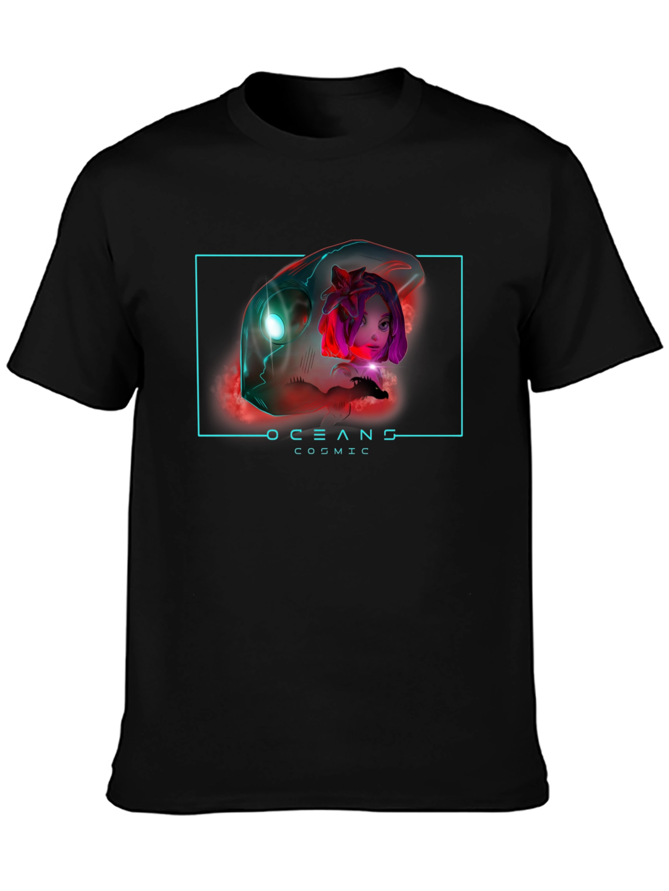Oceans Cosmic Black Graphic T-Shirt