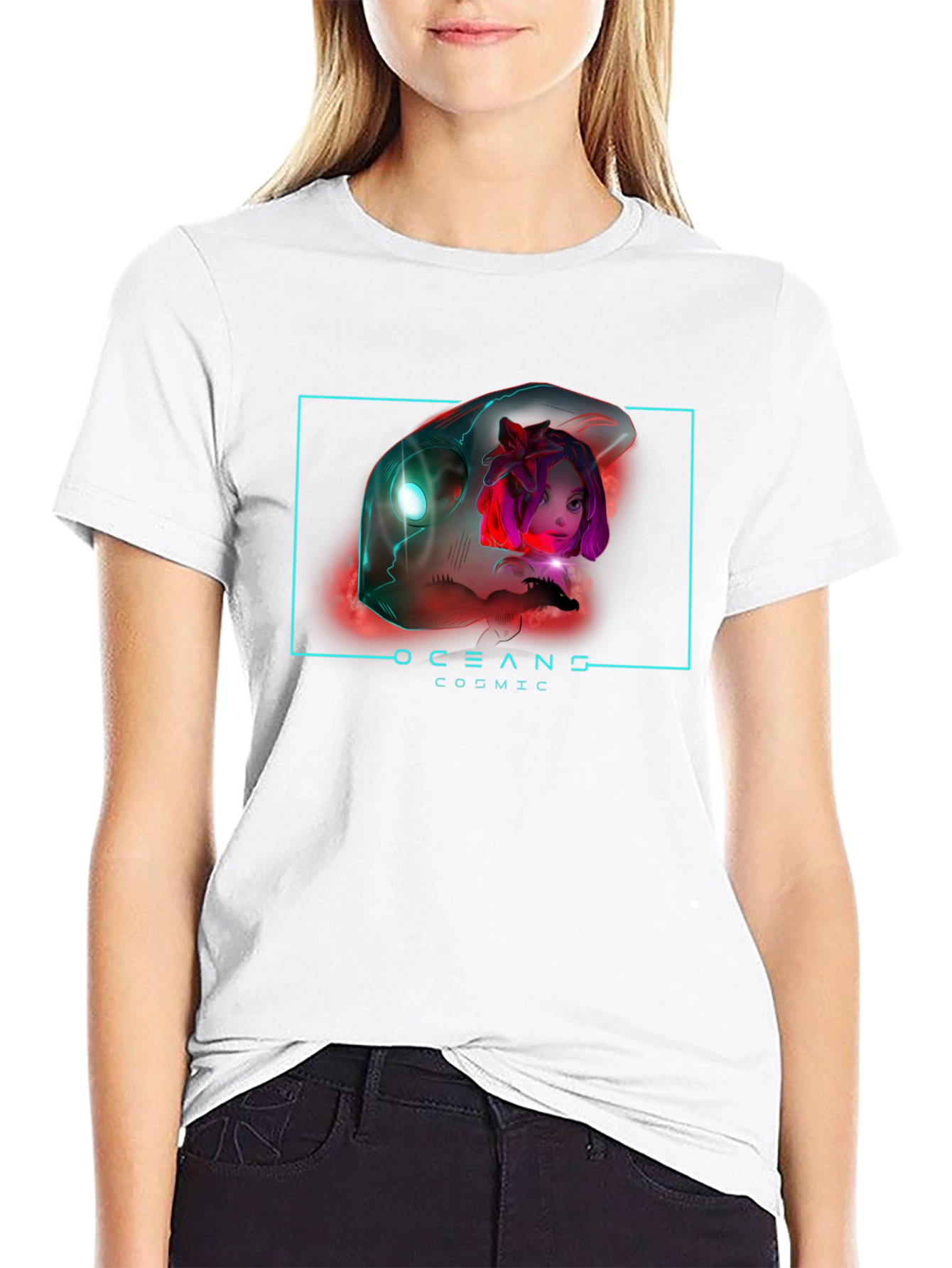 Oceans Cosmic Black Graphic T-Shirt
