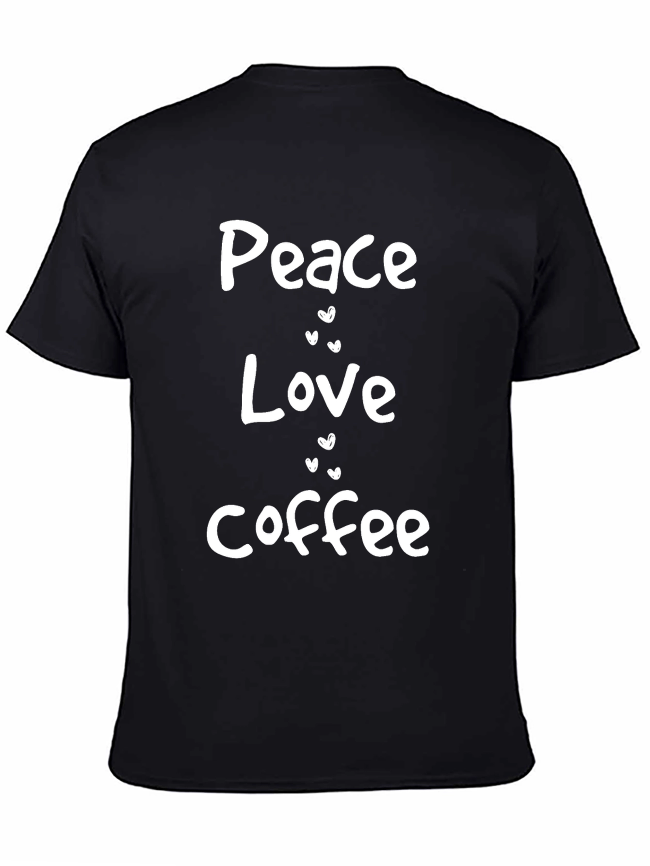 Peace Love Coffee Black Graphic T-Shirt