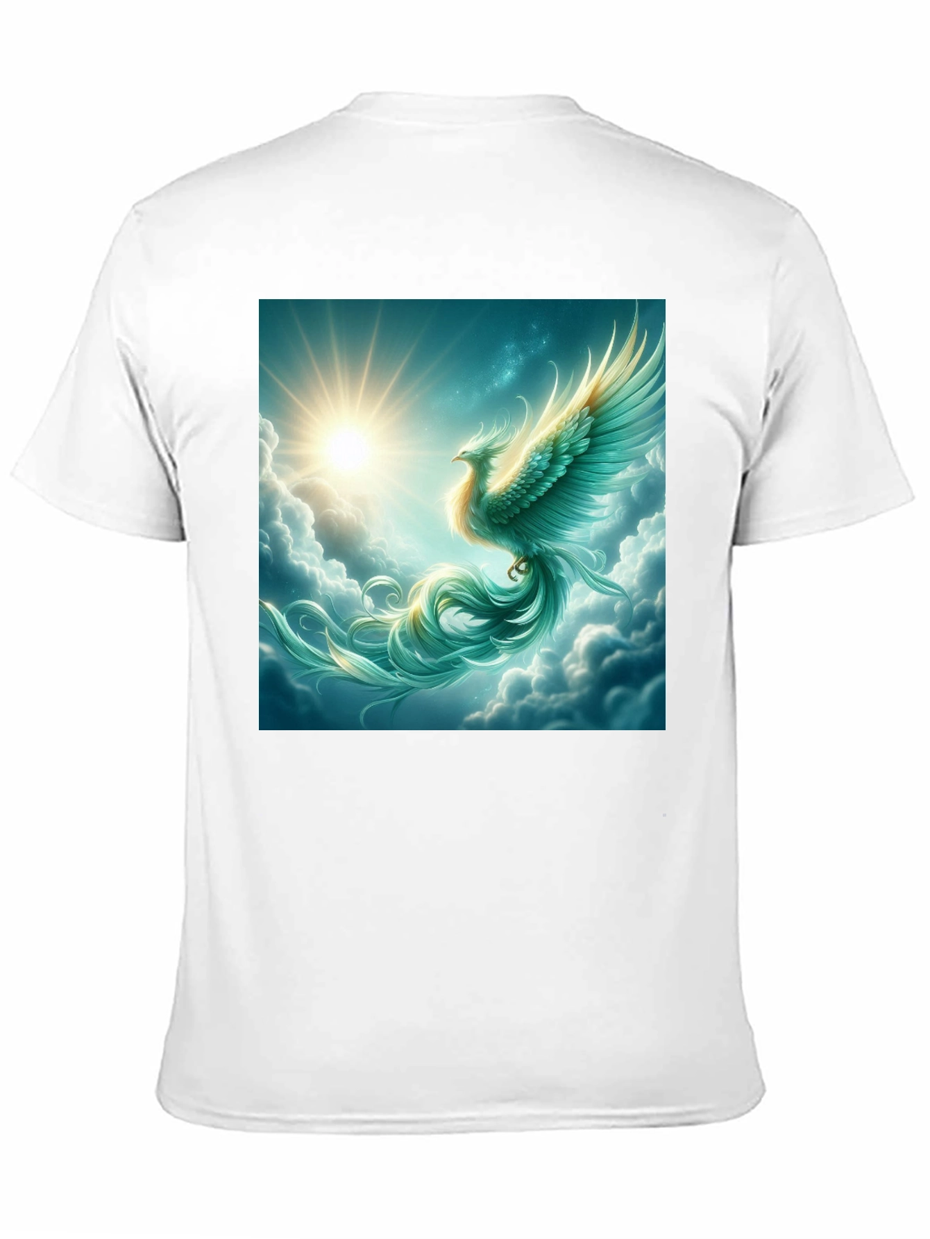 Mystical Phoenix Graphic Tee - Black Cotton Blend