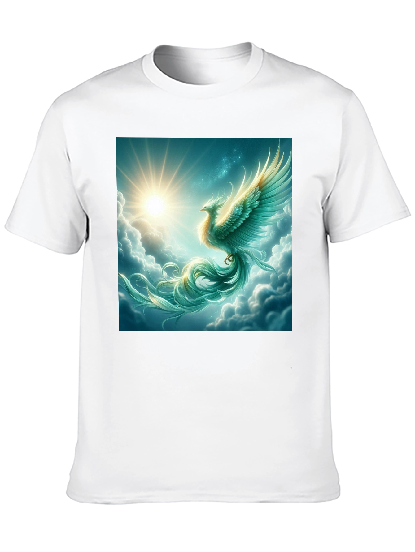 Mystical Phoenix Graphic Tee - Black Cotton Blend