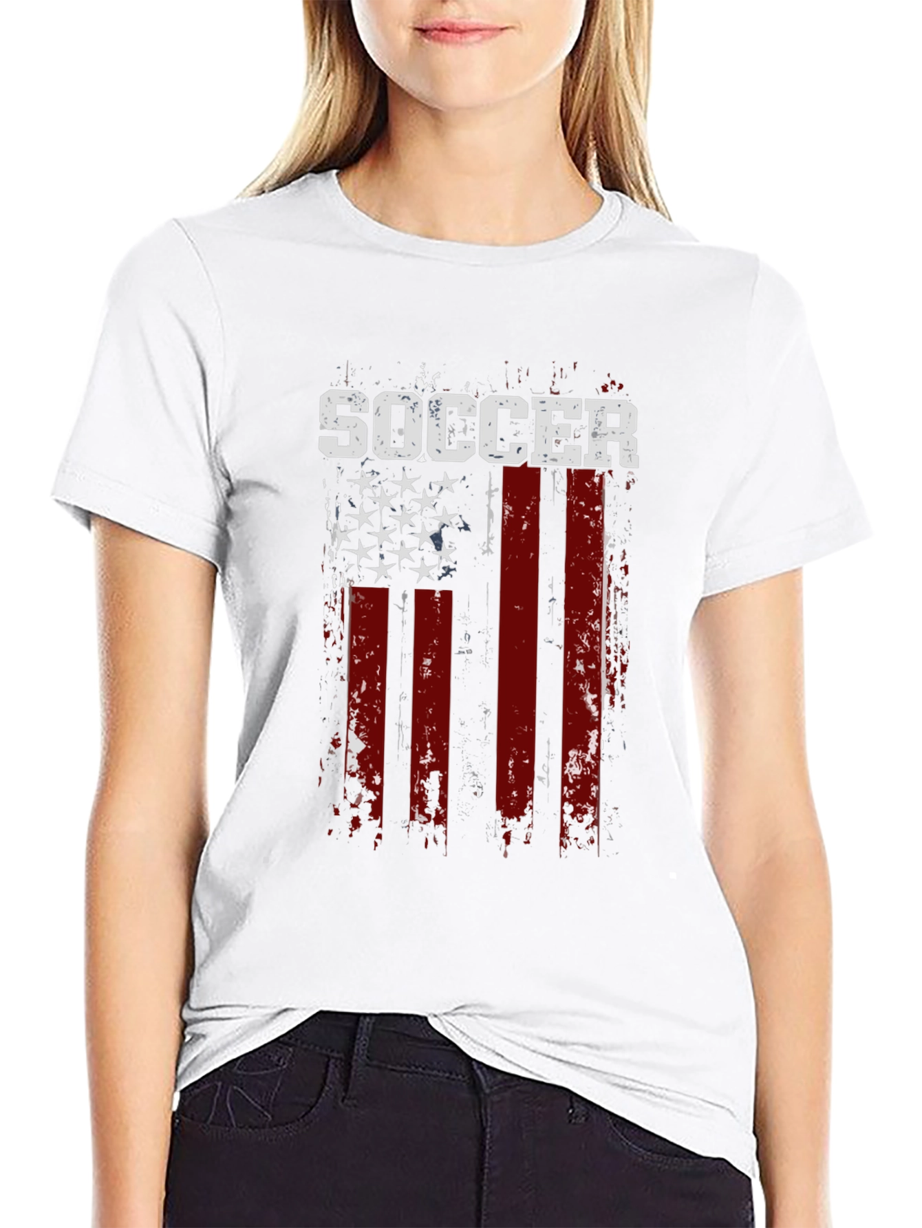 Soccer USA Flag Graphic T-Shirt