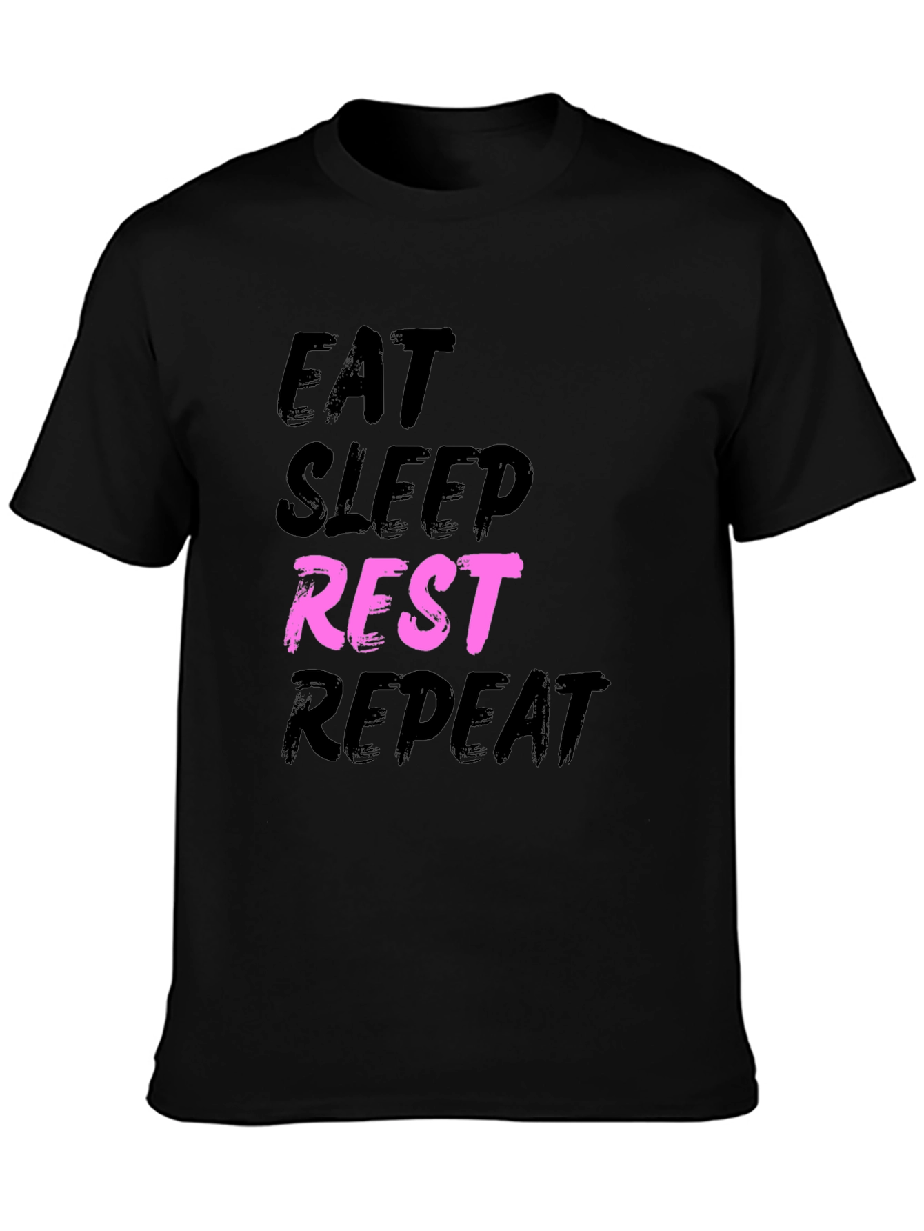Eat Sleep Rest Repeat Black T-Shirt