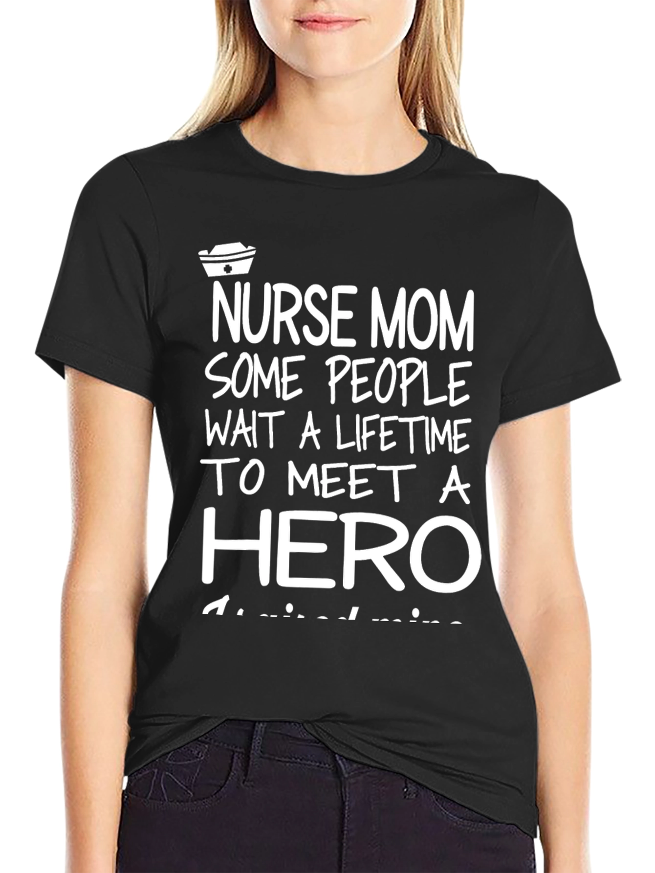 Nurse Mom Hero Graphic Tee - Black
