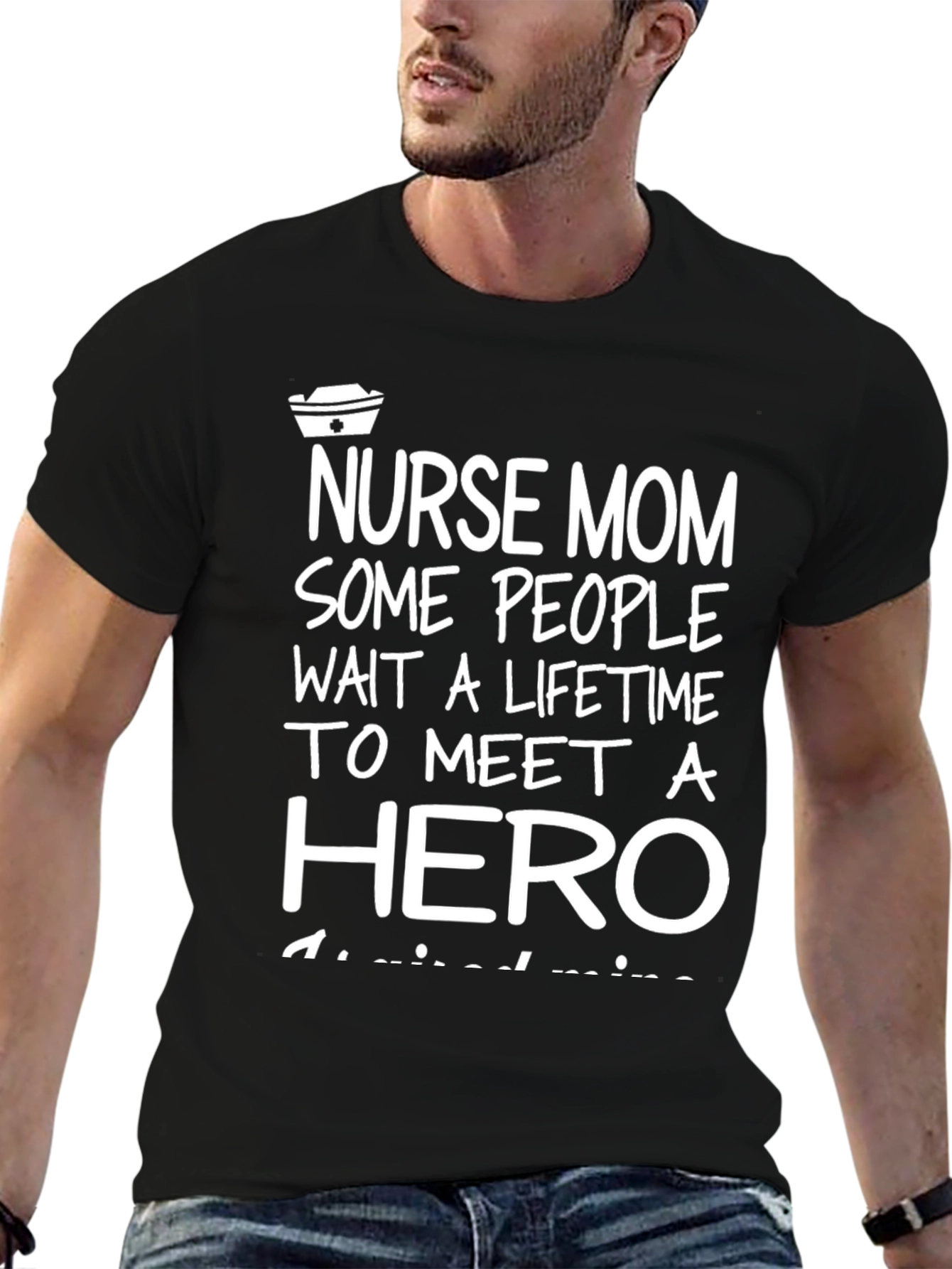 Nurse Mom Hero Graphic Tee - Black