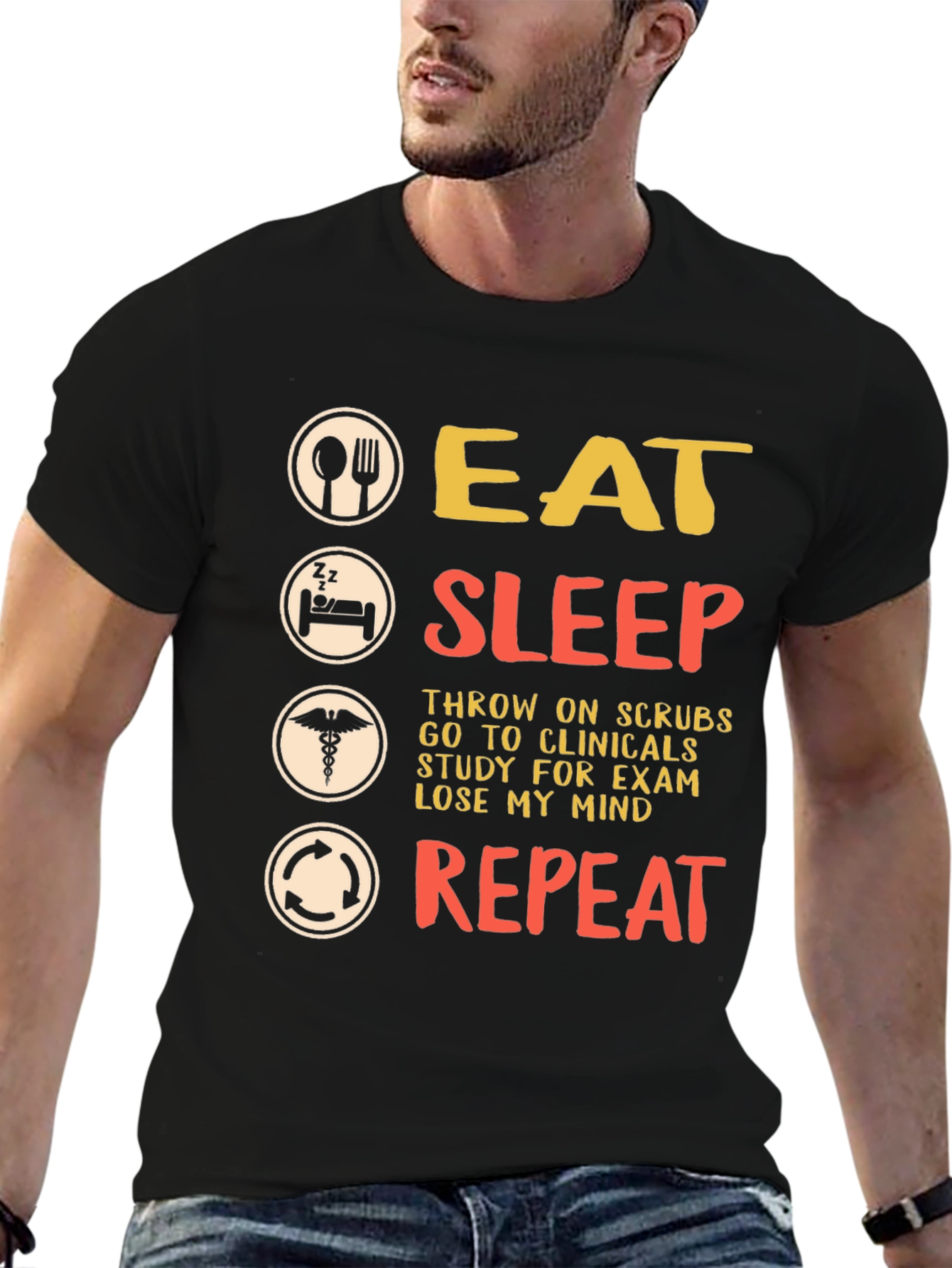 Eat Sleep Repeat Nursing T-Shirt