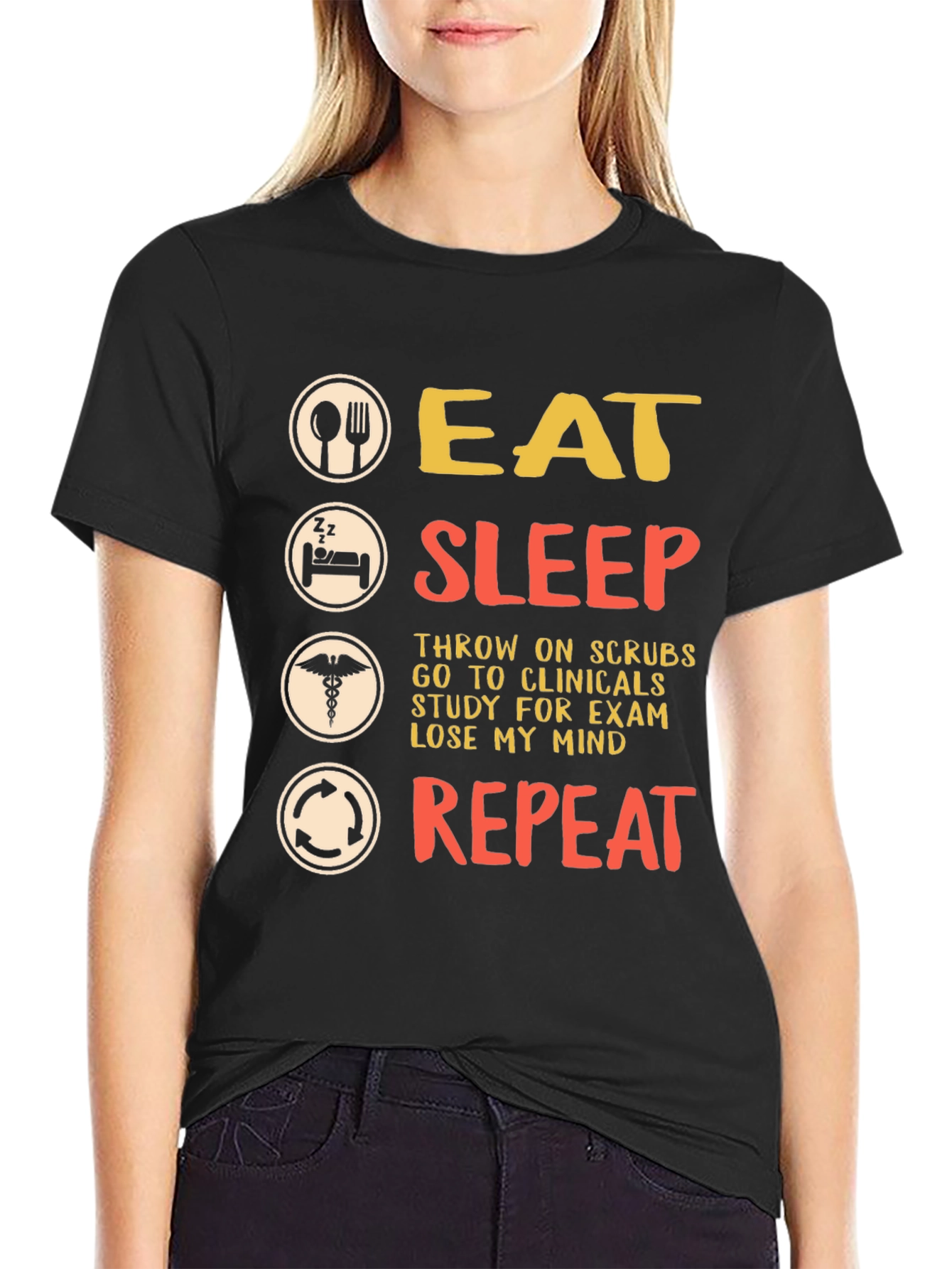 Eat Sleep Repeat Nursing T-Shirt