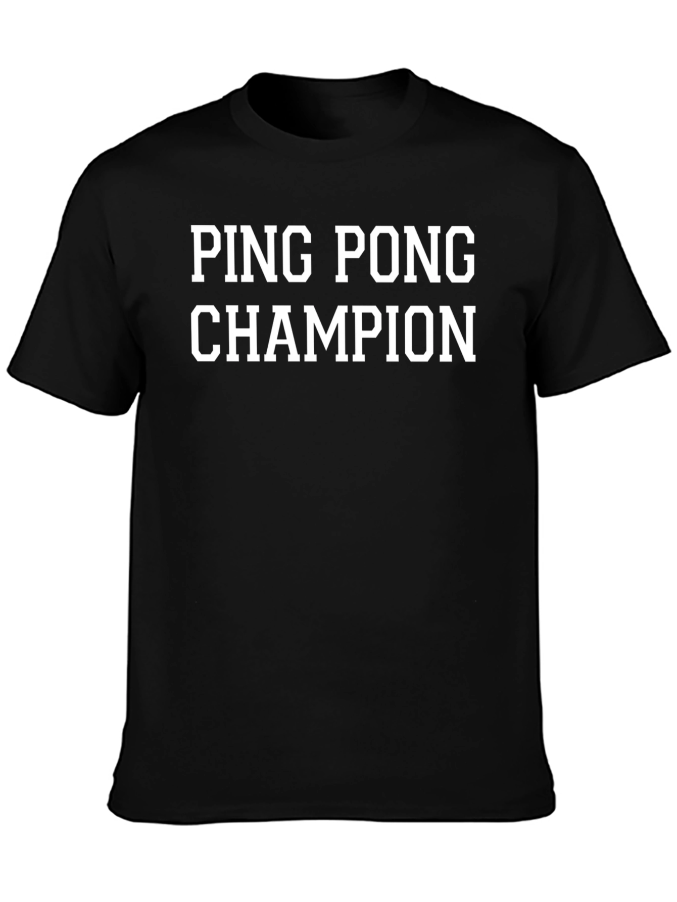 Ping Pong Champion Graphic Tee - Black Cotton T-Shirt