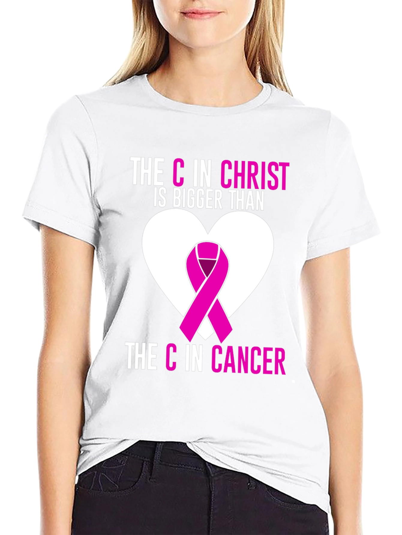 Faith Over Fear T-Shirt: Christ Over Cancer Awareness