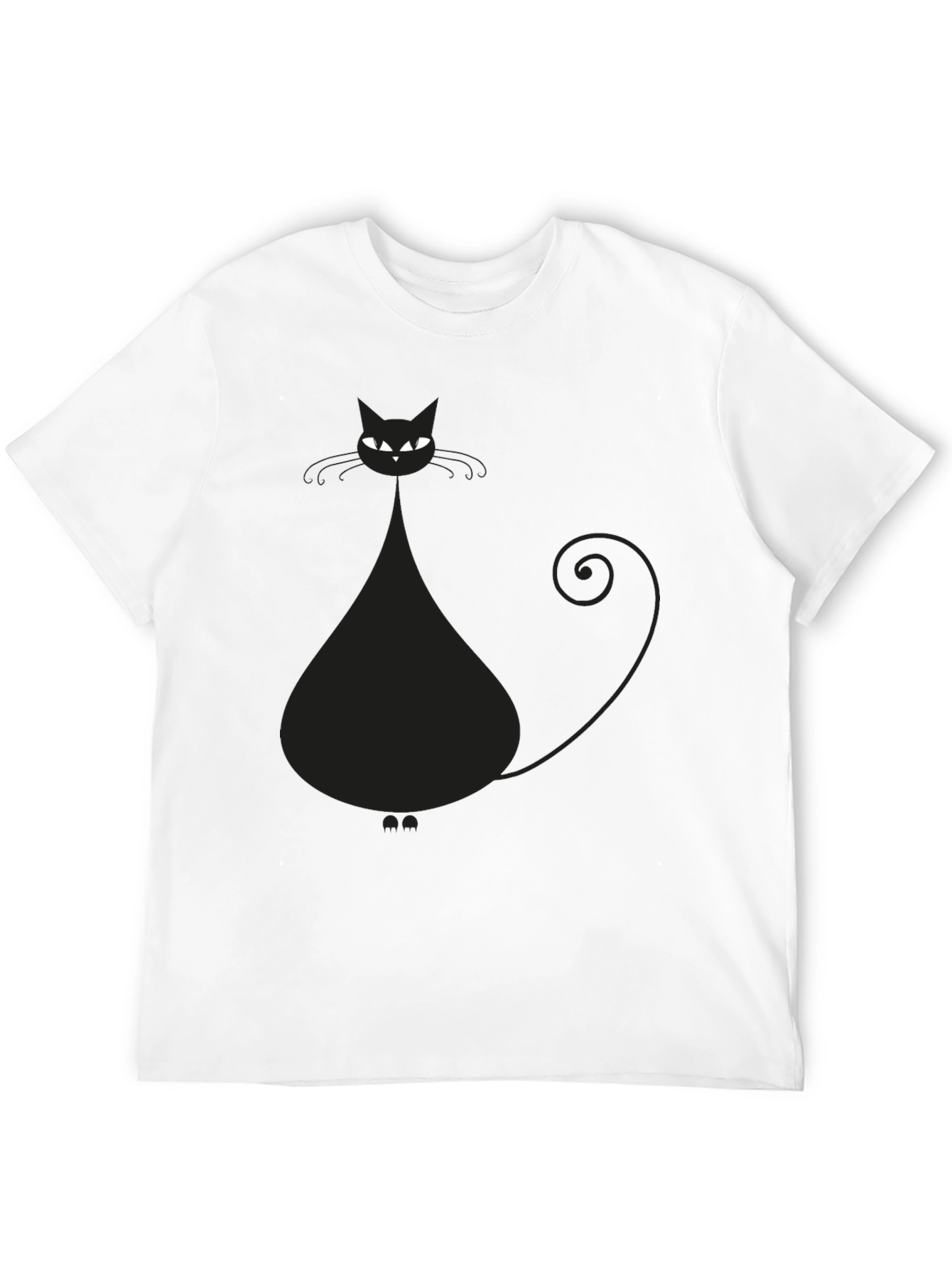 Black Cat Graphic T-Shirt - Mens Casual Tee