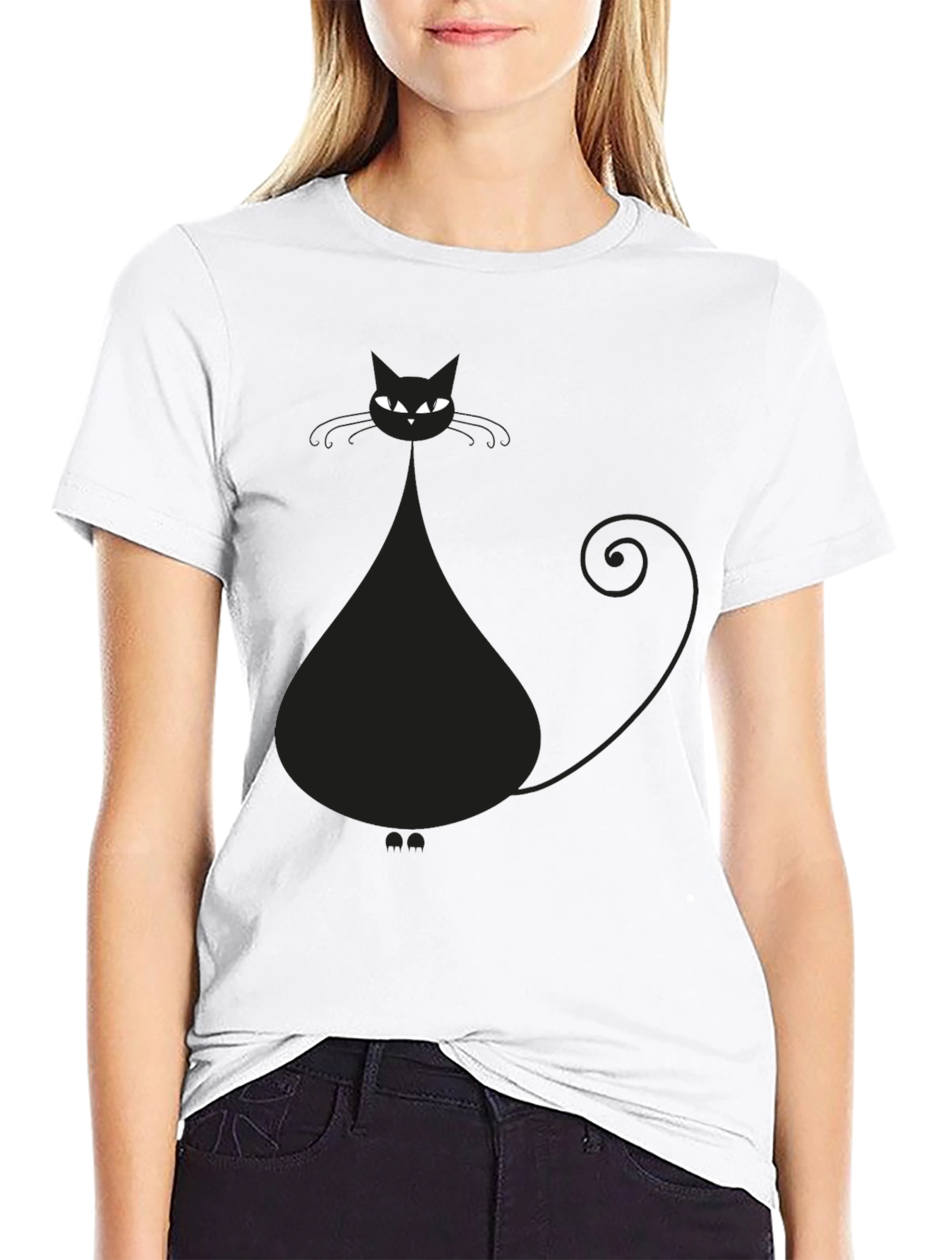 Black Cat Graphic T-Shirt - Mens Casual Tee