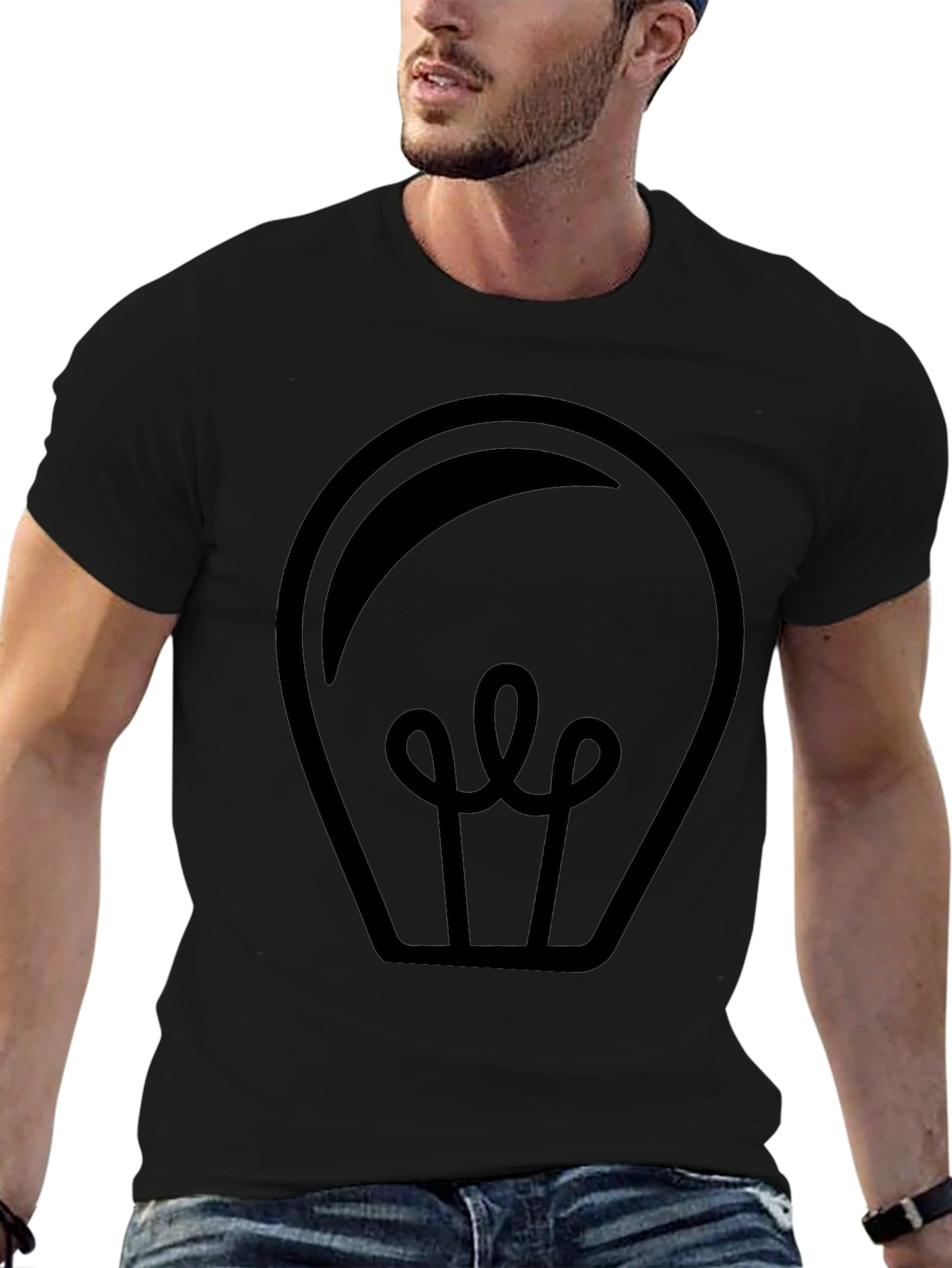 Black Graphic Tee - Light Bulb Design
