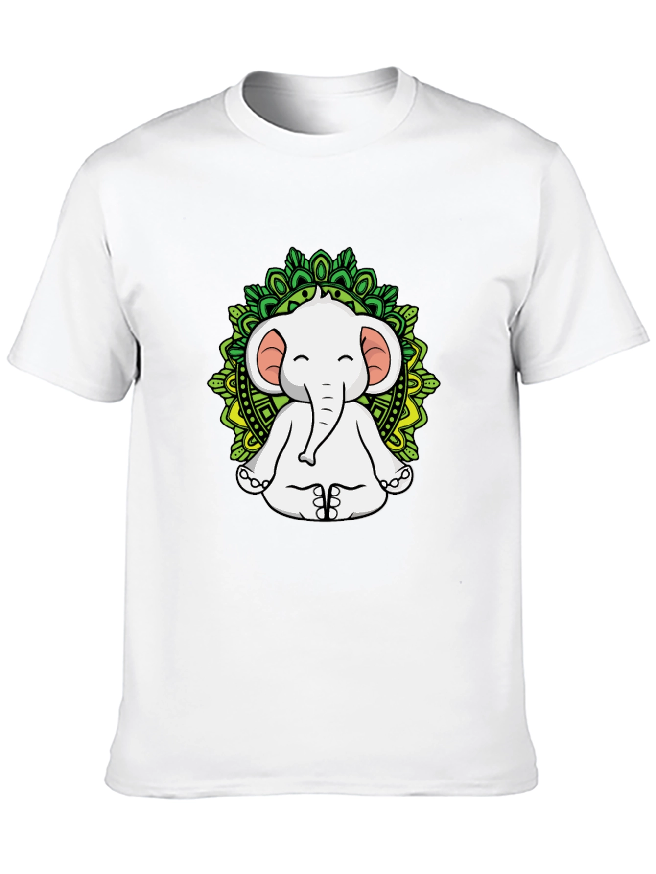 Yoga Elephant Mandala Graphic Tee - Black