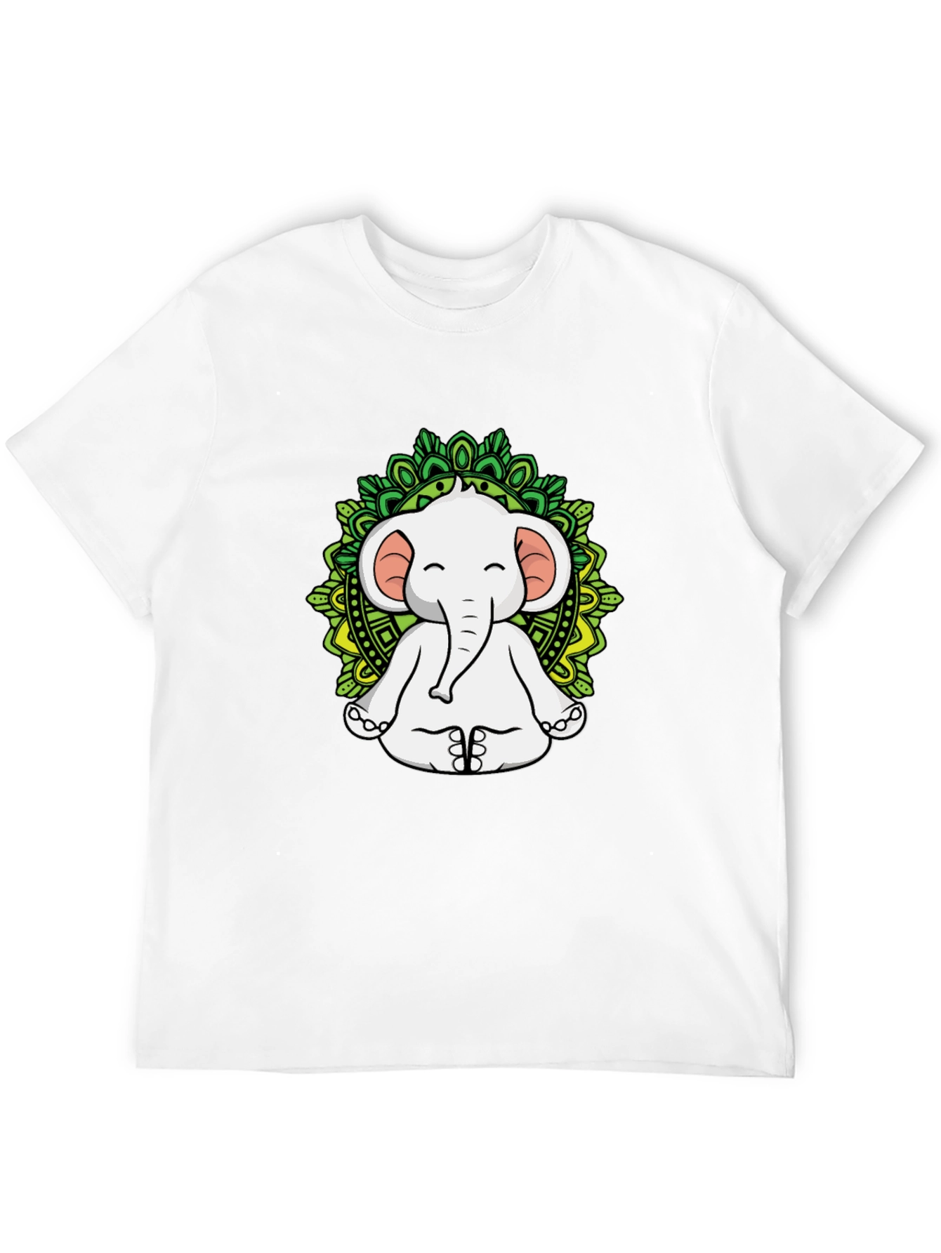 Yoga Elephant Mandala Graphic Tee - Black