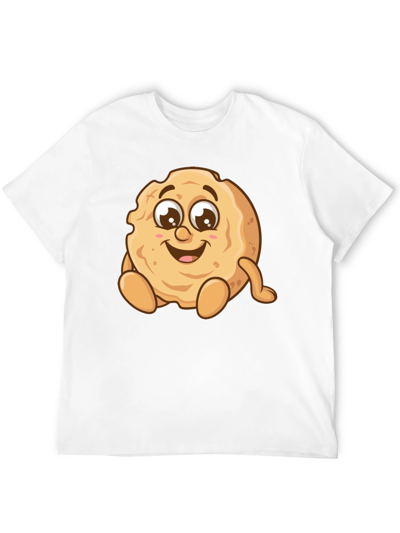 Funny Cookie Cartoon Graphic Tee - Unisex Black T-Shirt