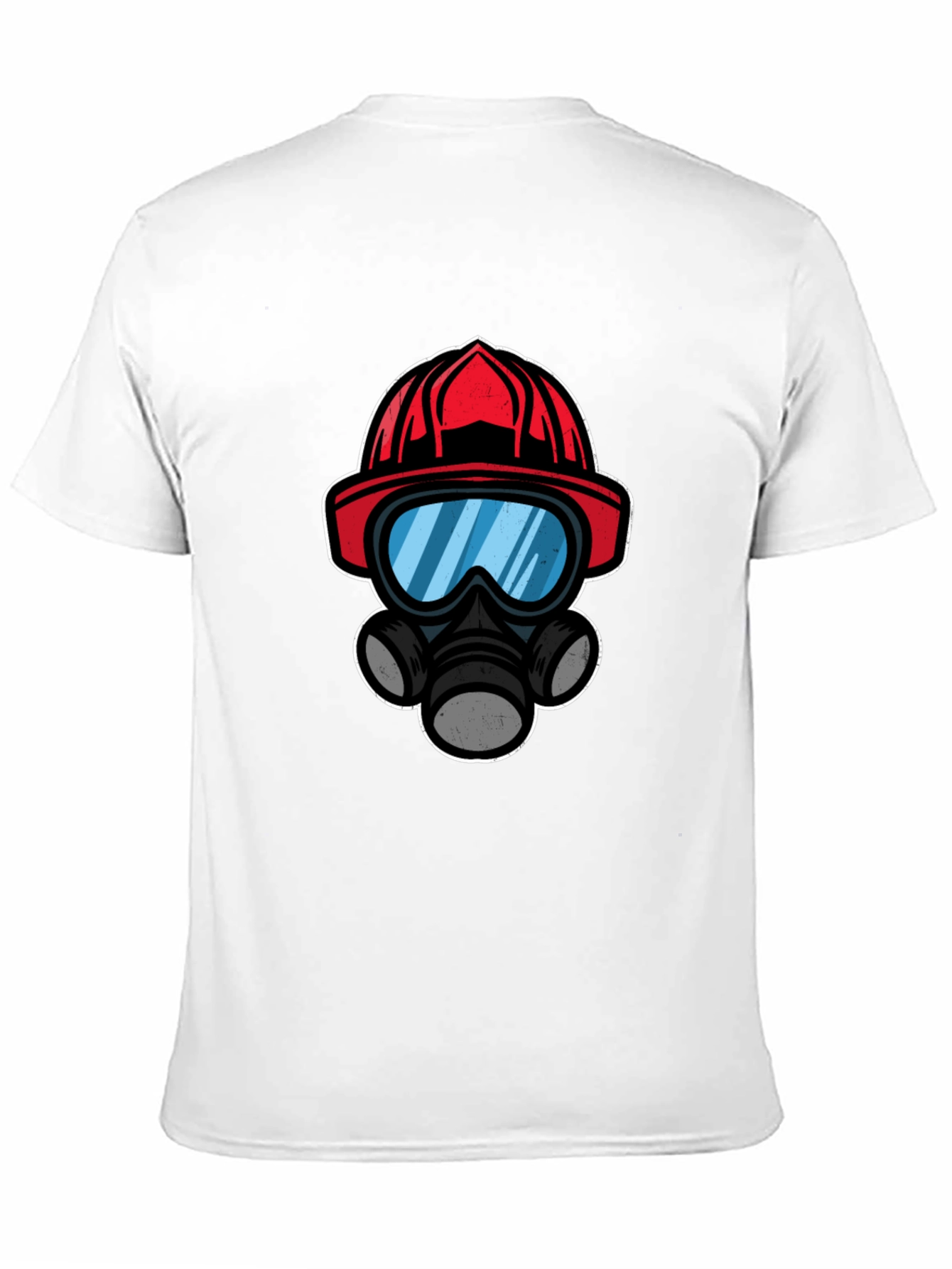 Firefighter Helmet Mask T-Shirt - Black