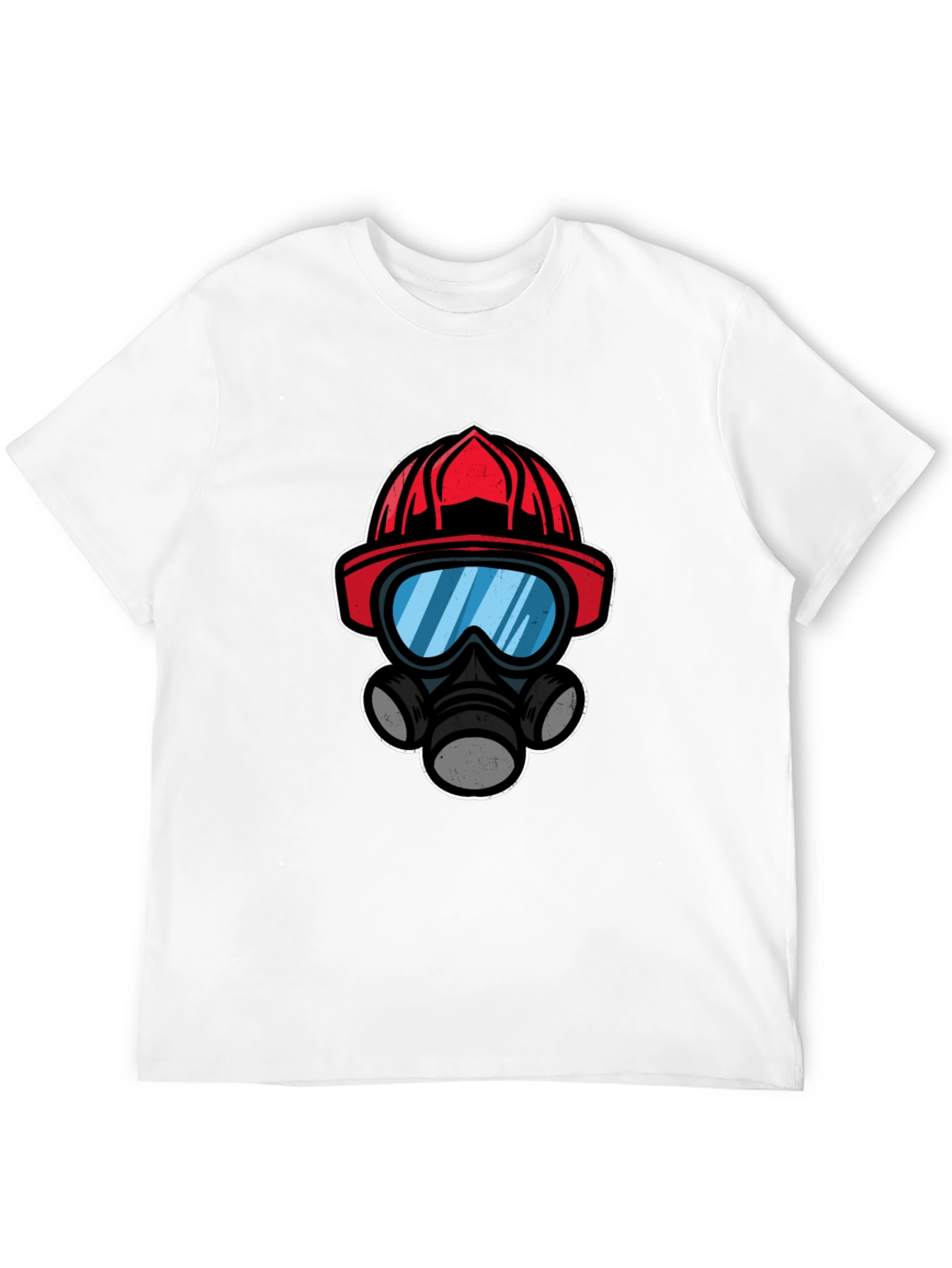 Firefighter Helmet Mask T-Shirt - Black