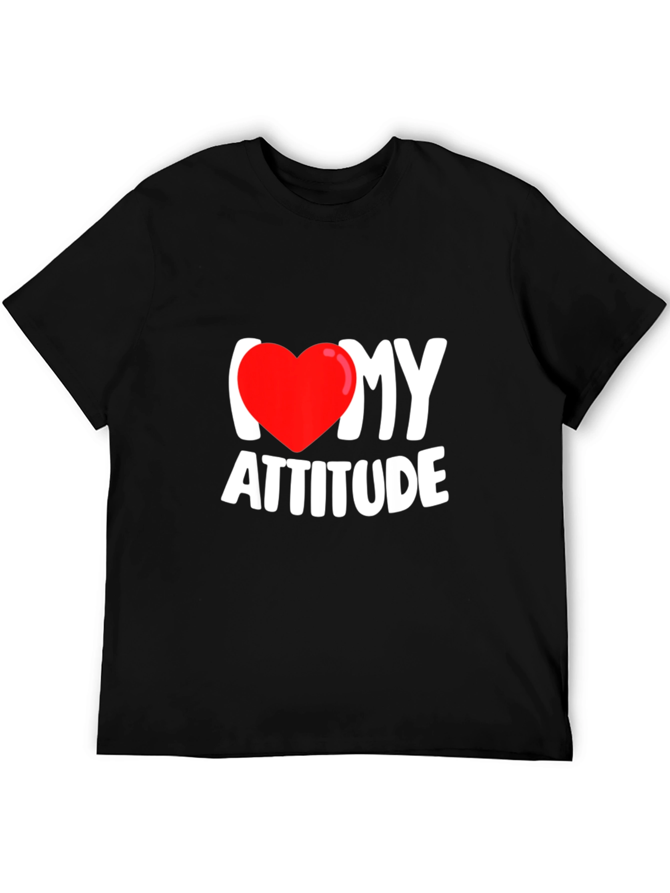 I Heart My Attitude Black Graphic Tee