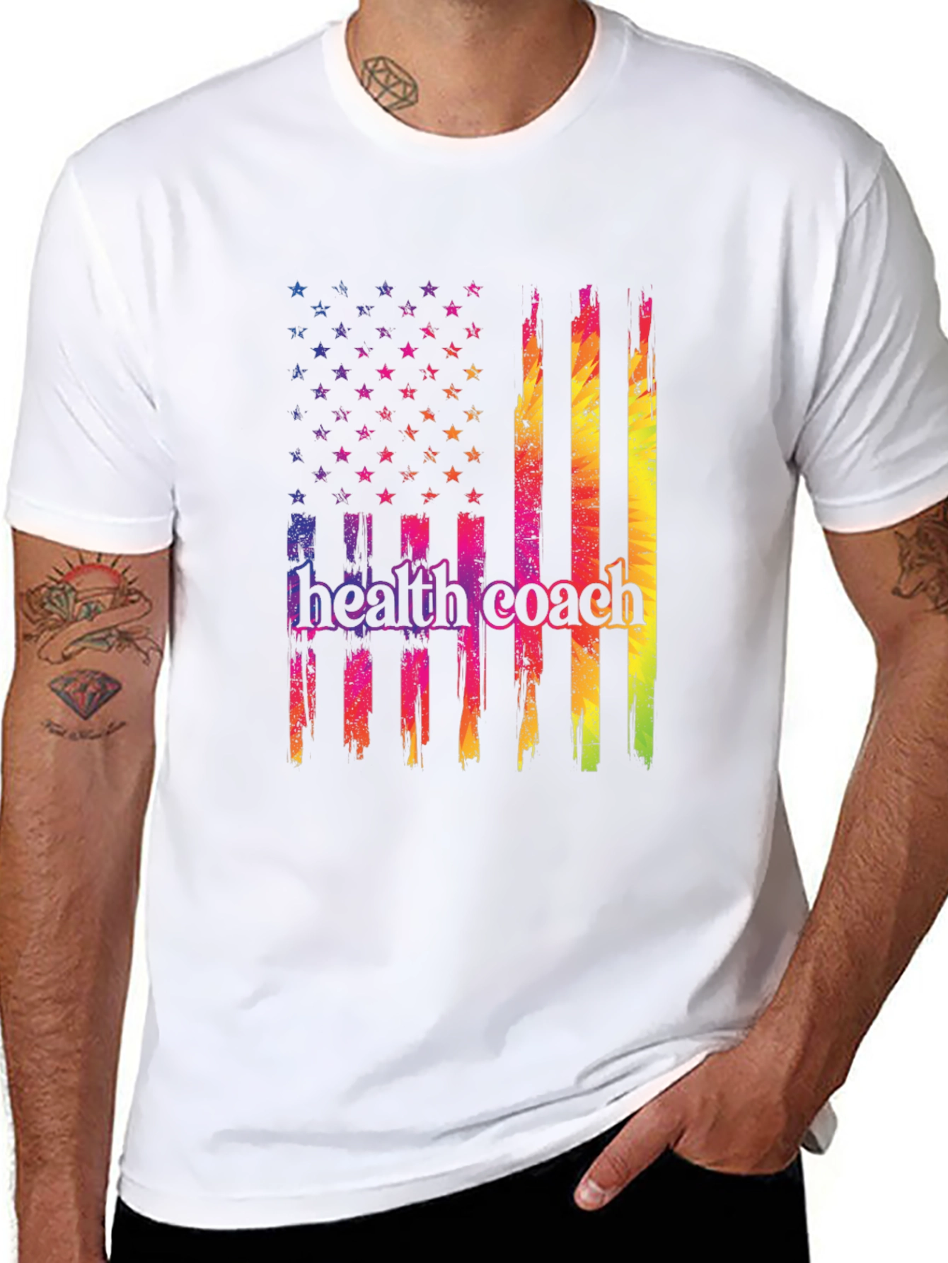 Health Coach USA Flag Graphic T-Shirt
