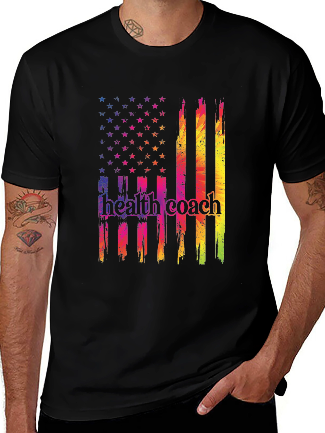 Health Coach USA Flag Graphic T-Shirt