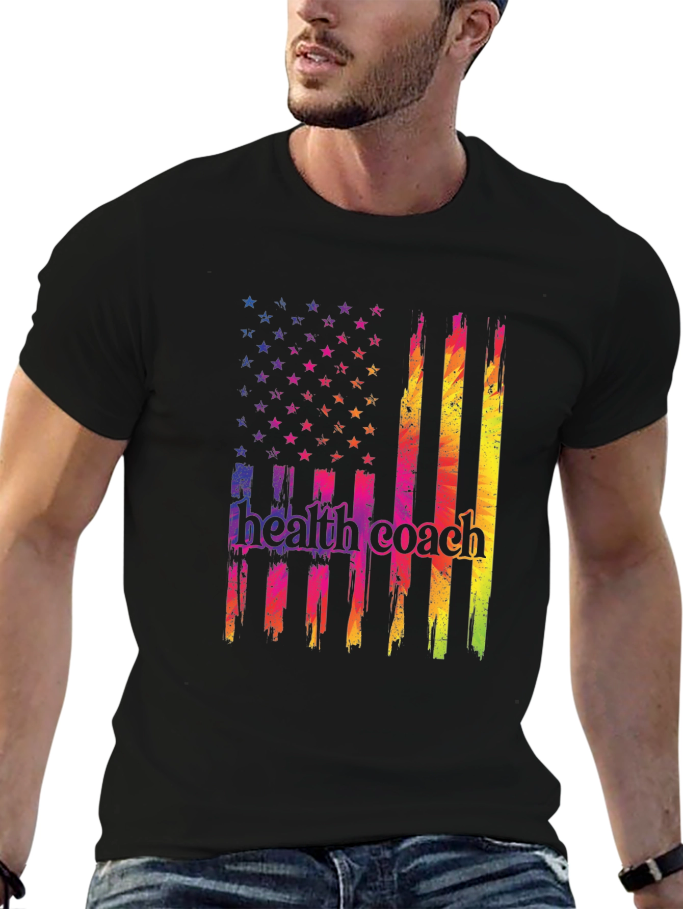 Health Coach USA Flag Graphic T-Shirt