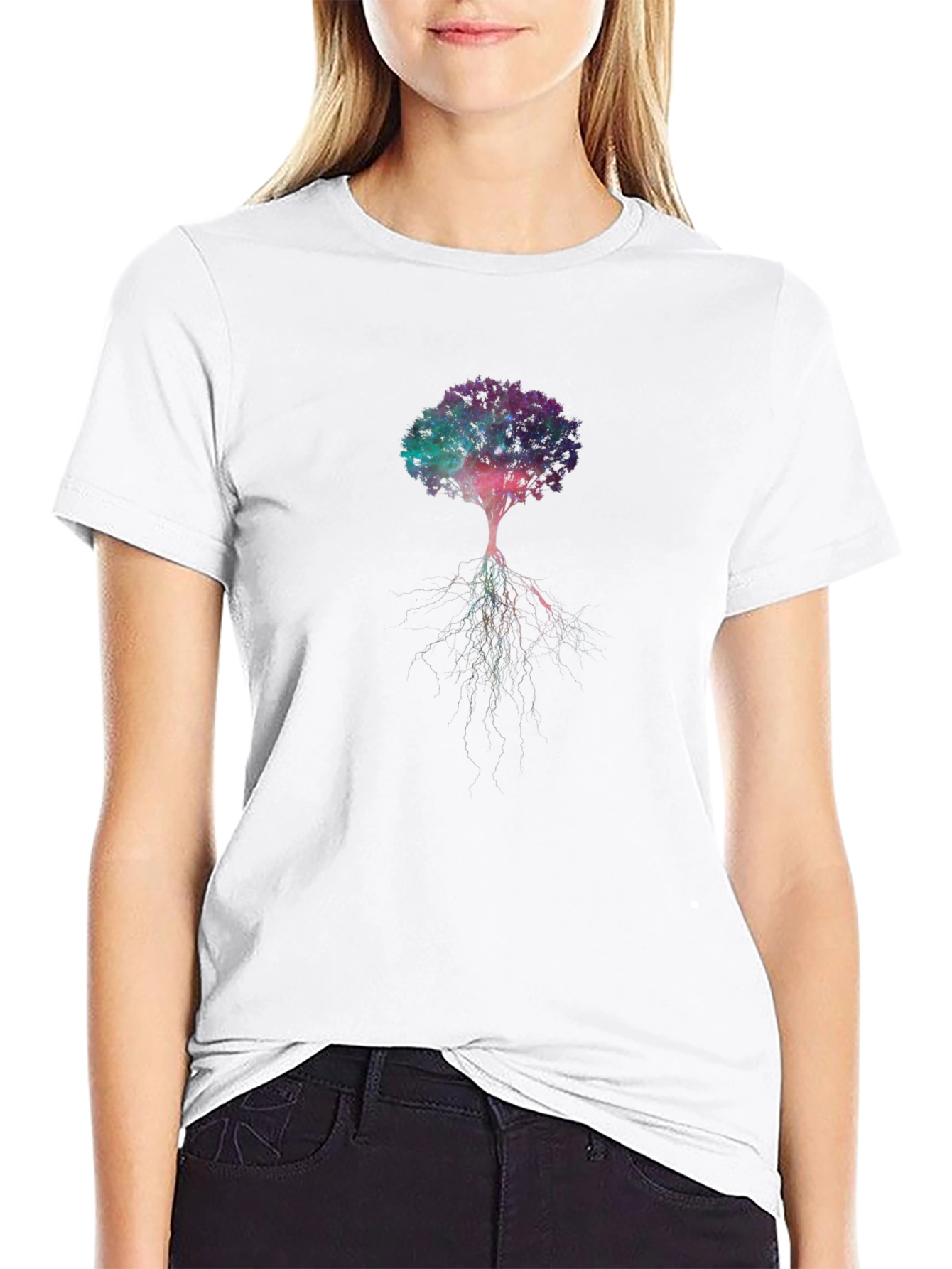 Galaxy Tree Black T-Shirt