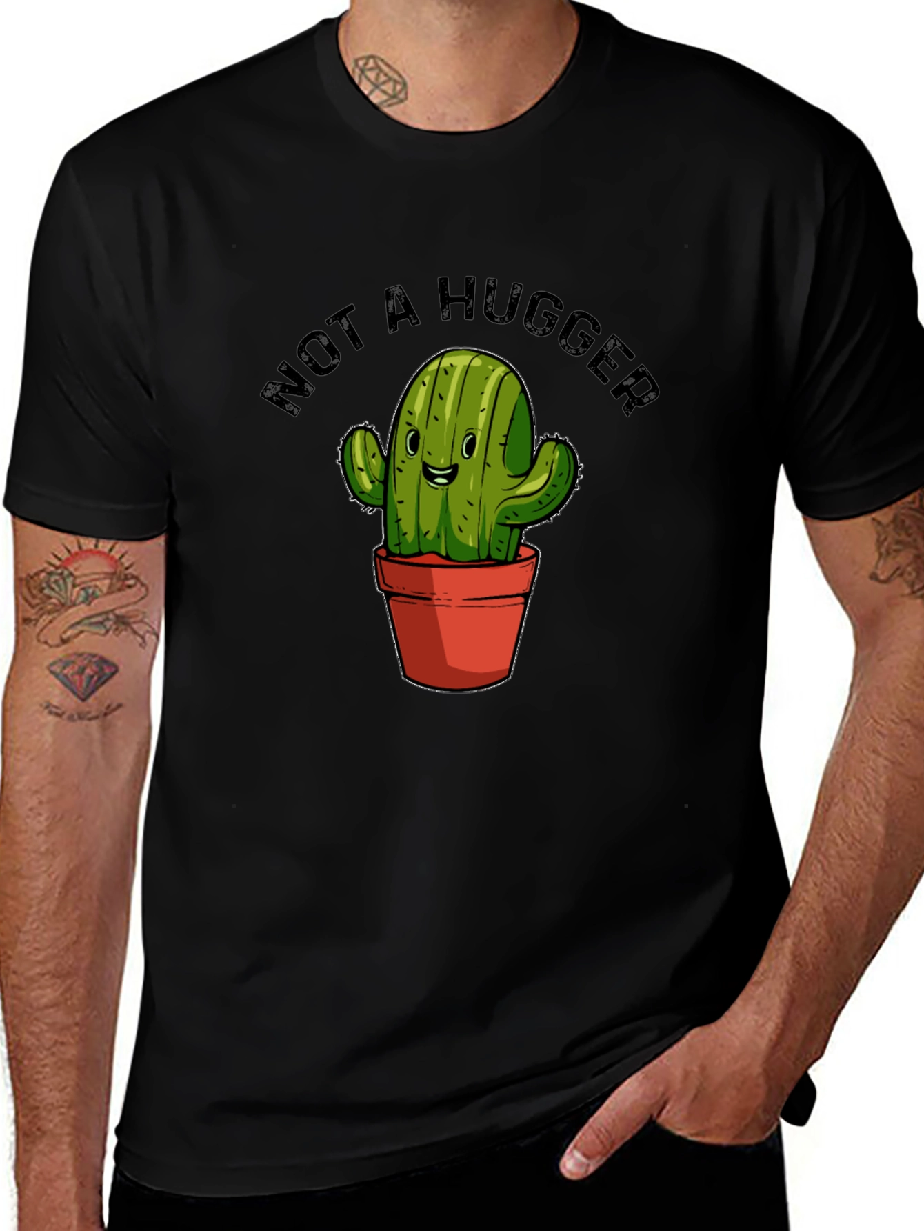 Not a Hugger Cactus Graphic Tee - Unisex