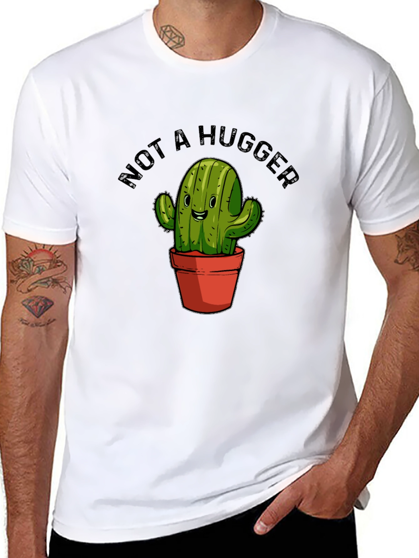 Not a Hugger Cactus Graphic Tee - Unisex