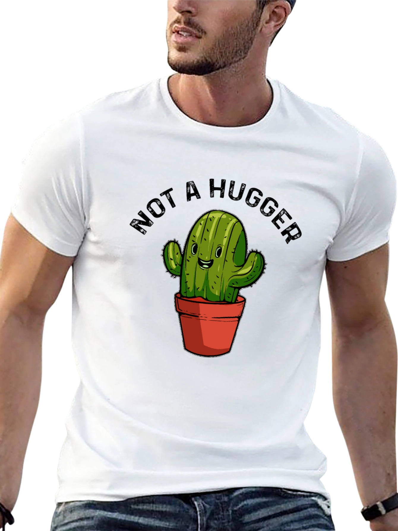 Not a Hugger Cactus Graphic Tee - Unisex