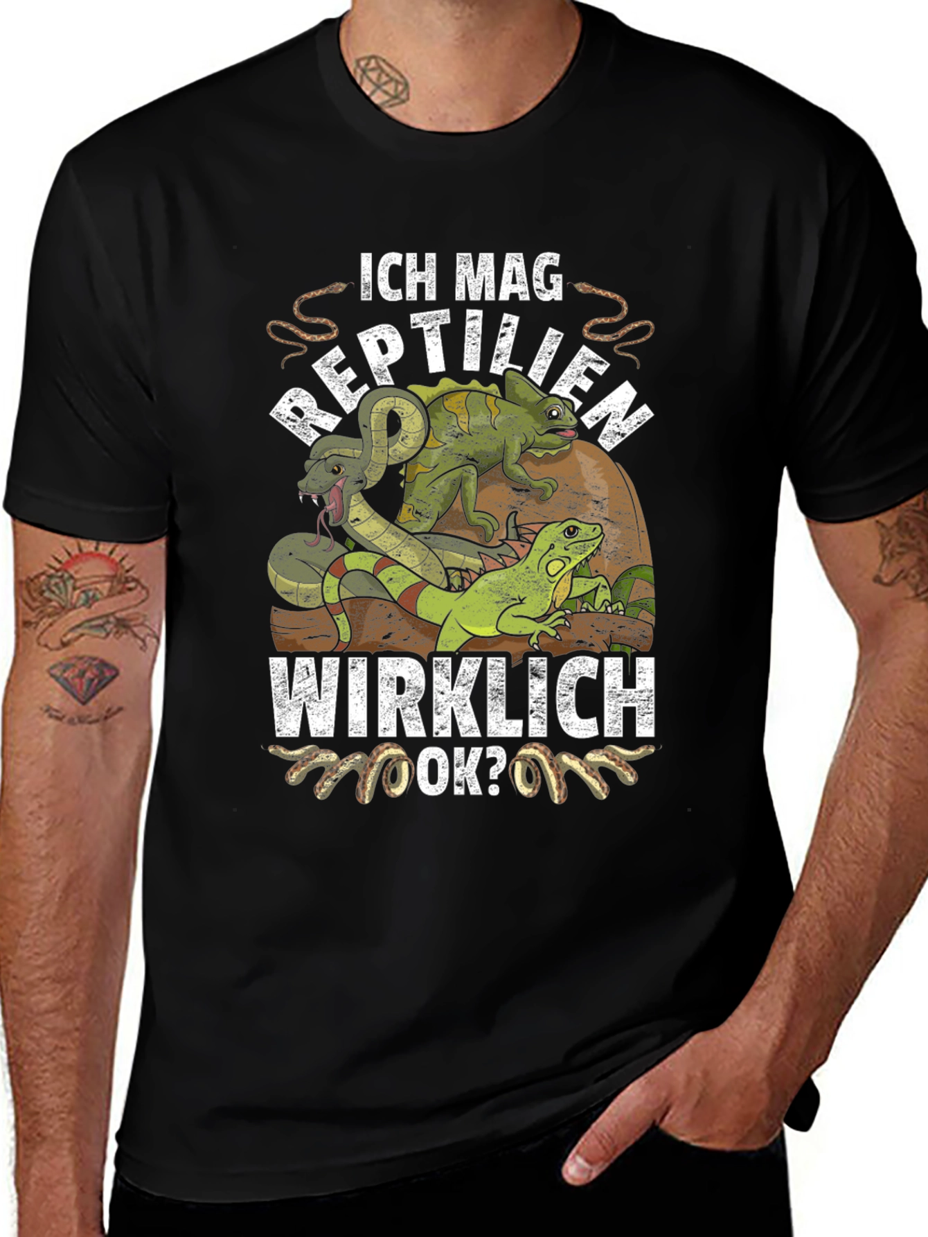 Ich Mag Reptilien T-Shirt - Reptile Lover Tee