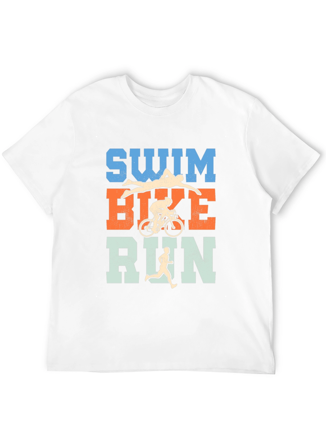 Triathlon Swim Bike Run T-Shirt - Black Cotton Tee