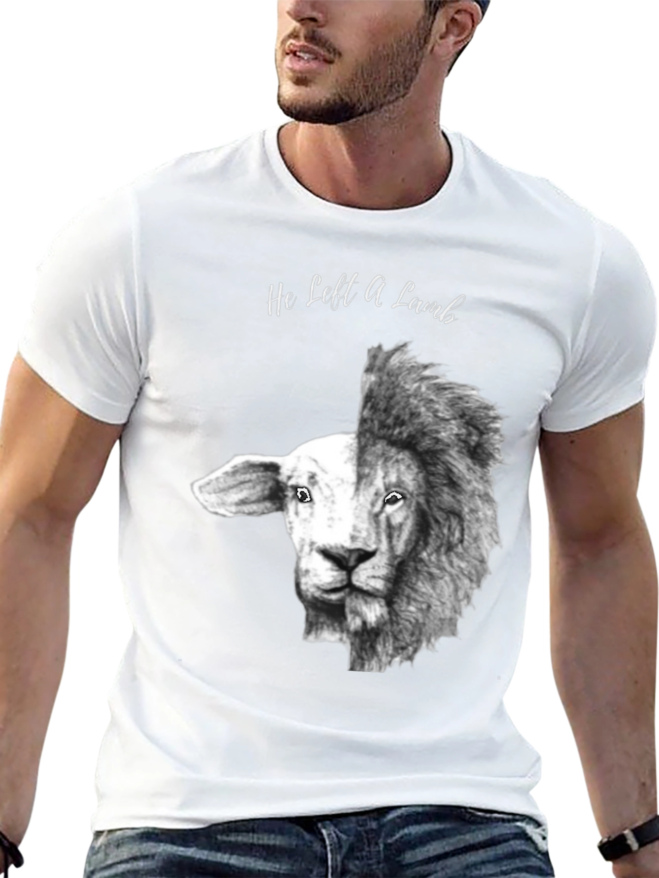 He Left A Lamb Lion Graphic Tee