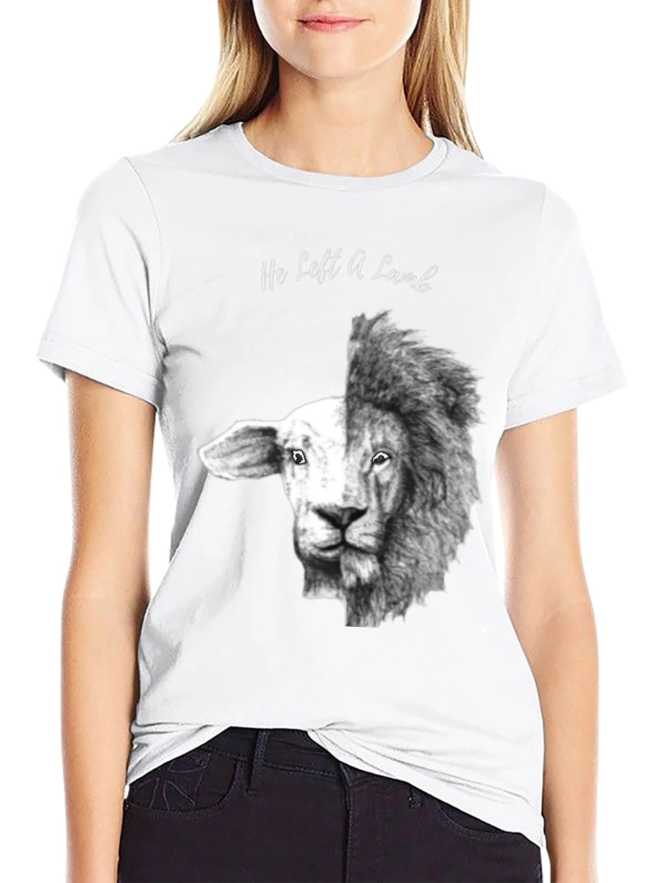 He Left A Lamb Lion Graphic Tee