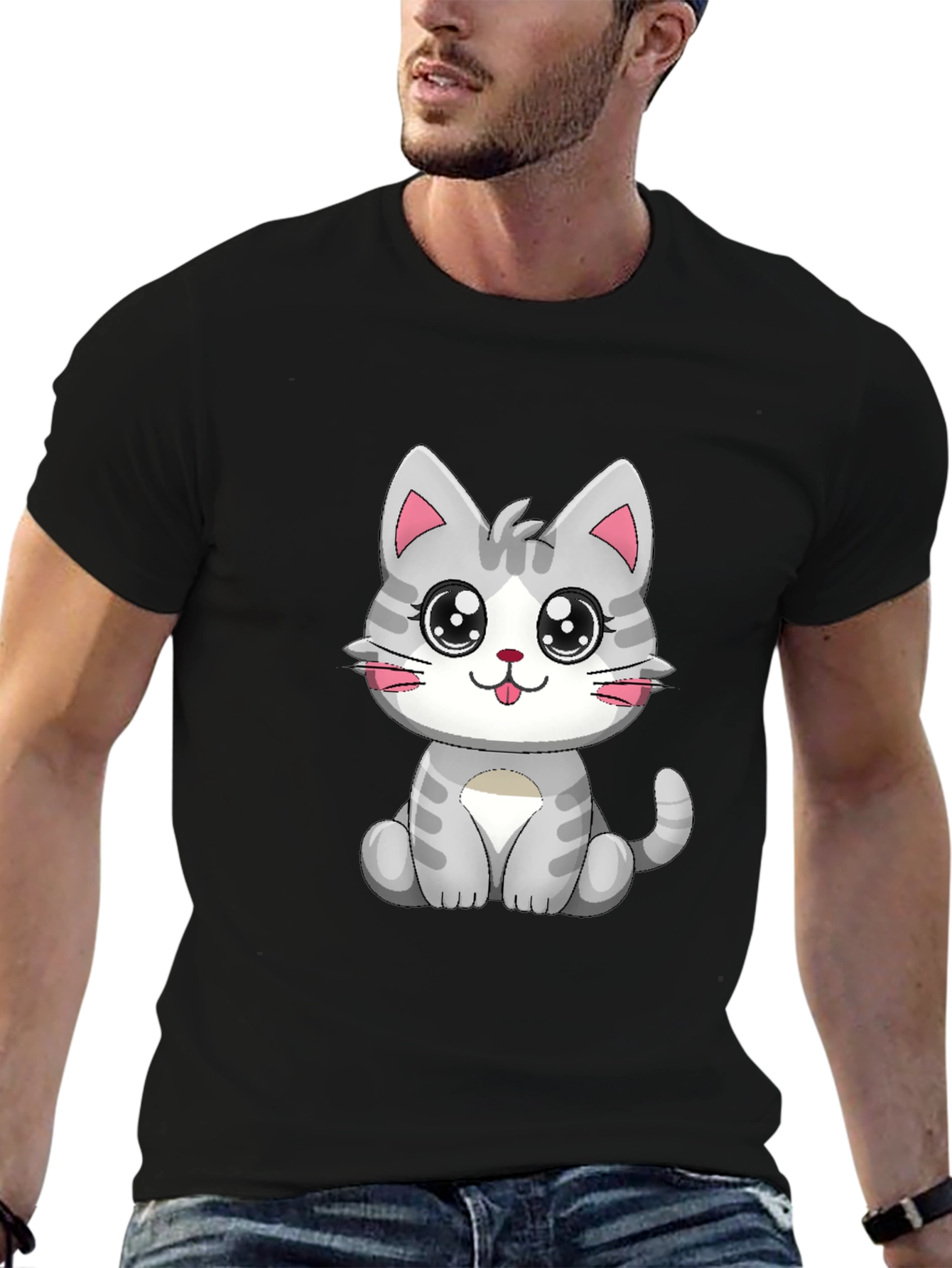 Cute Cartoon Cat T-Shirt