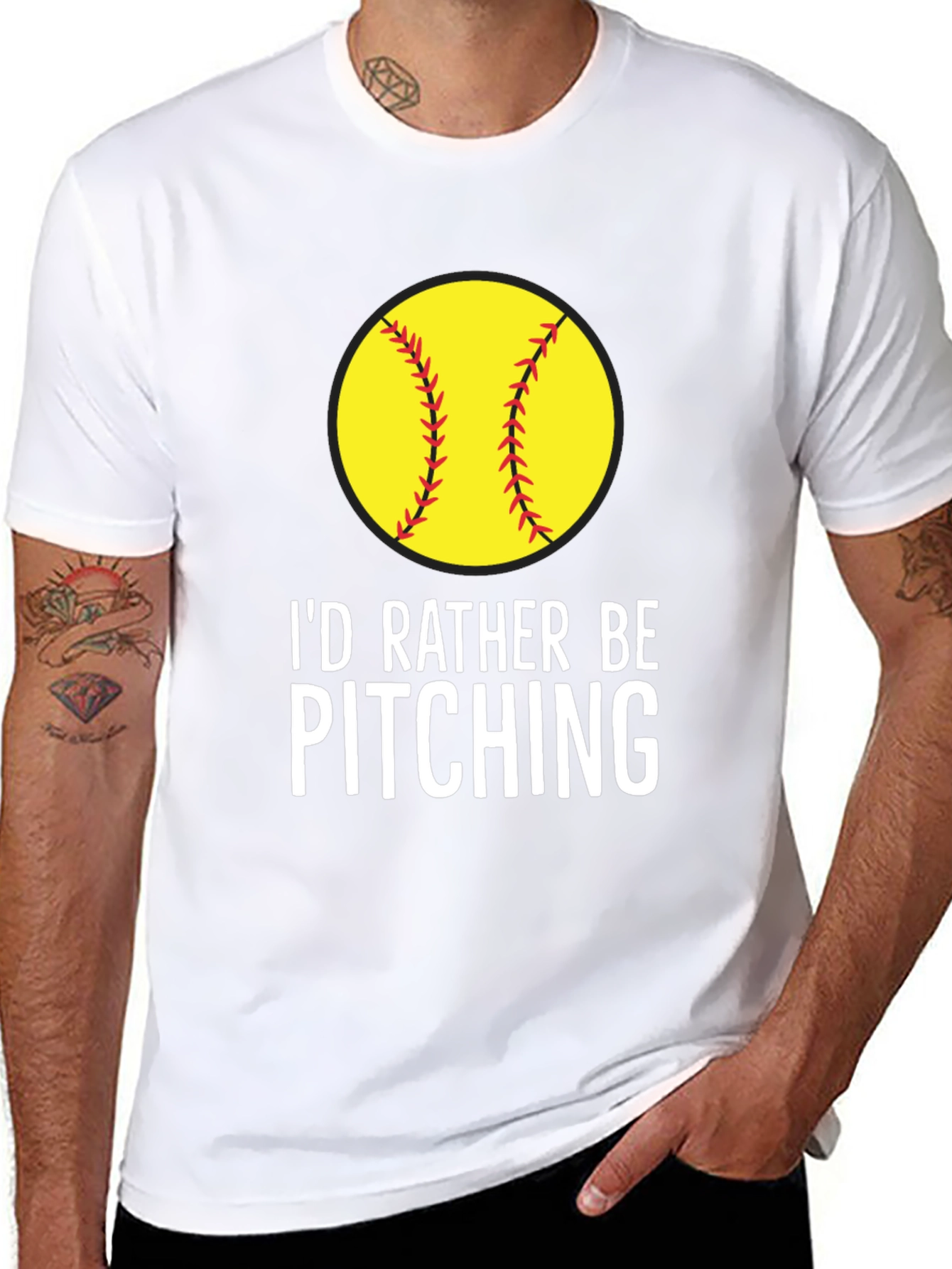 Id Rather Be Pitching Softball T-Shirt