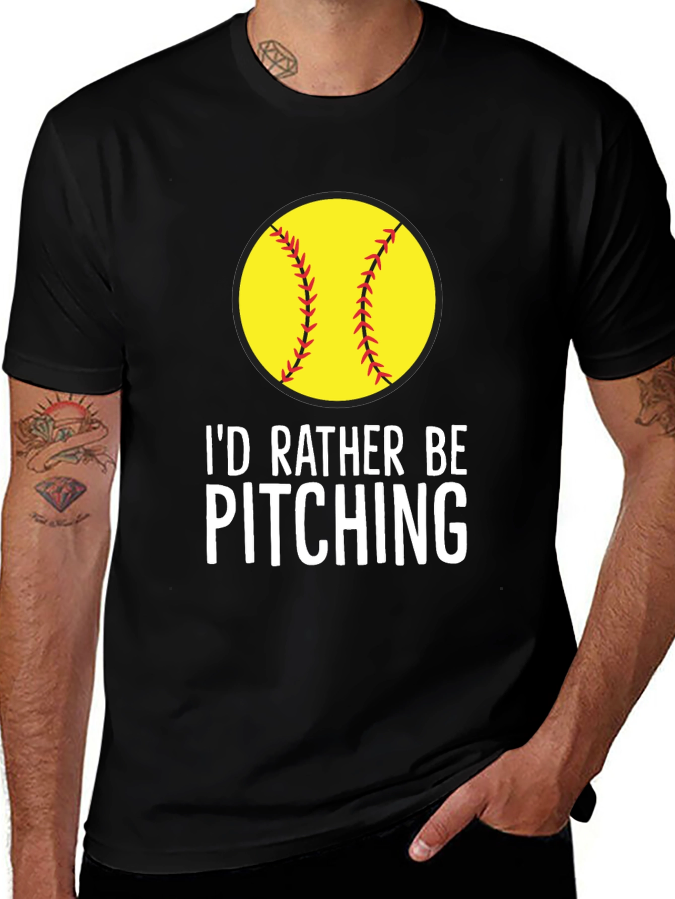Id Rather Be Pitching Softball T-Shirt