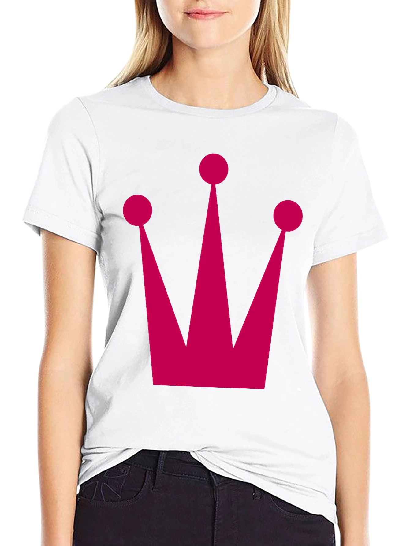 Crown Graphic Tee - Pink Graphic on Black