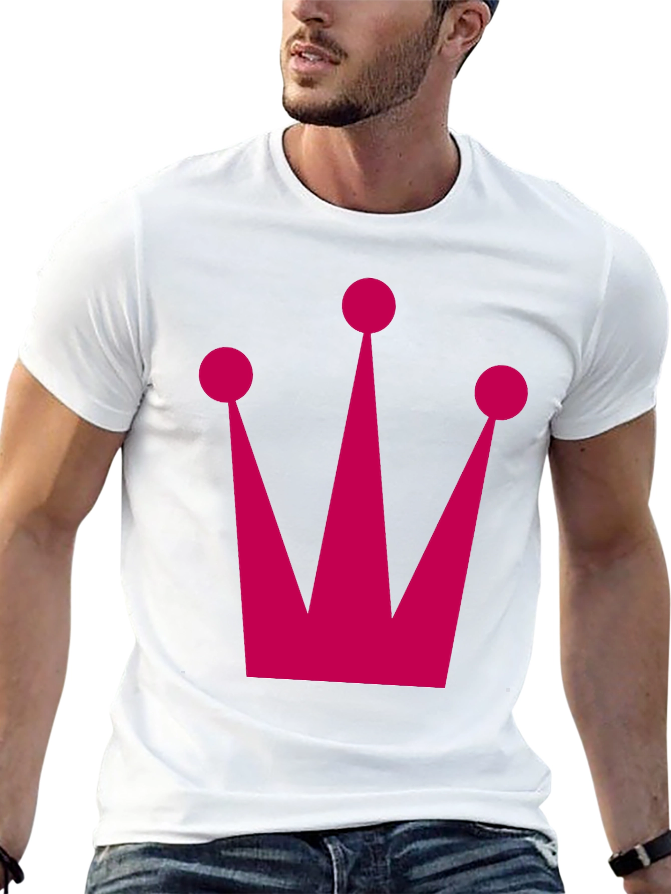 Crown Graphic Tee - Pink Graphic on Black