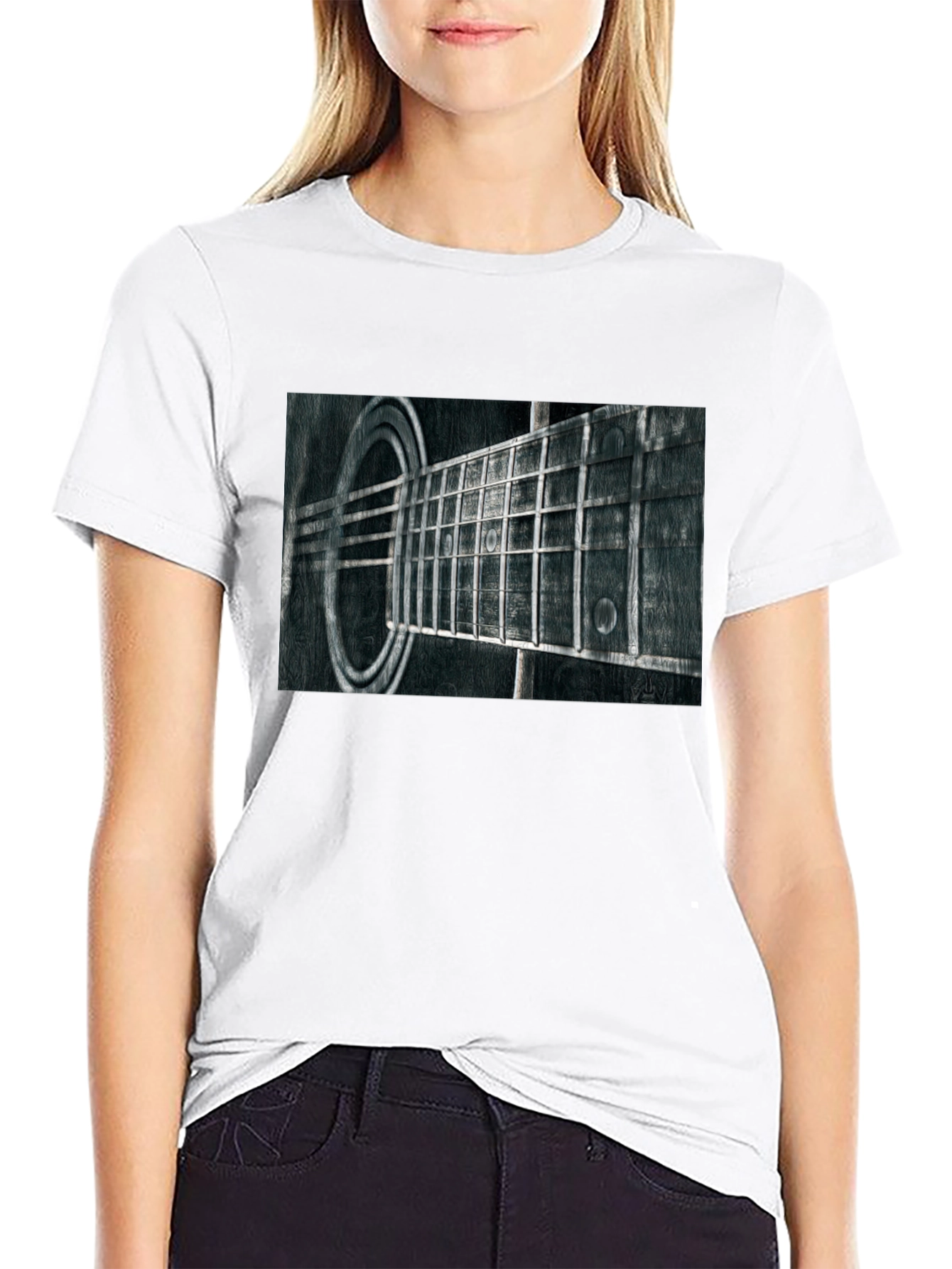 Guitar Fretboard Graphic Tee - Black