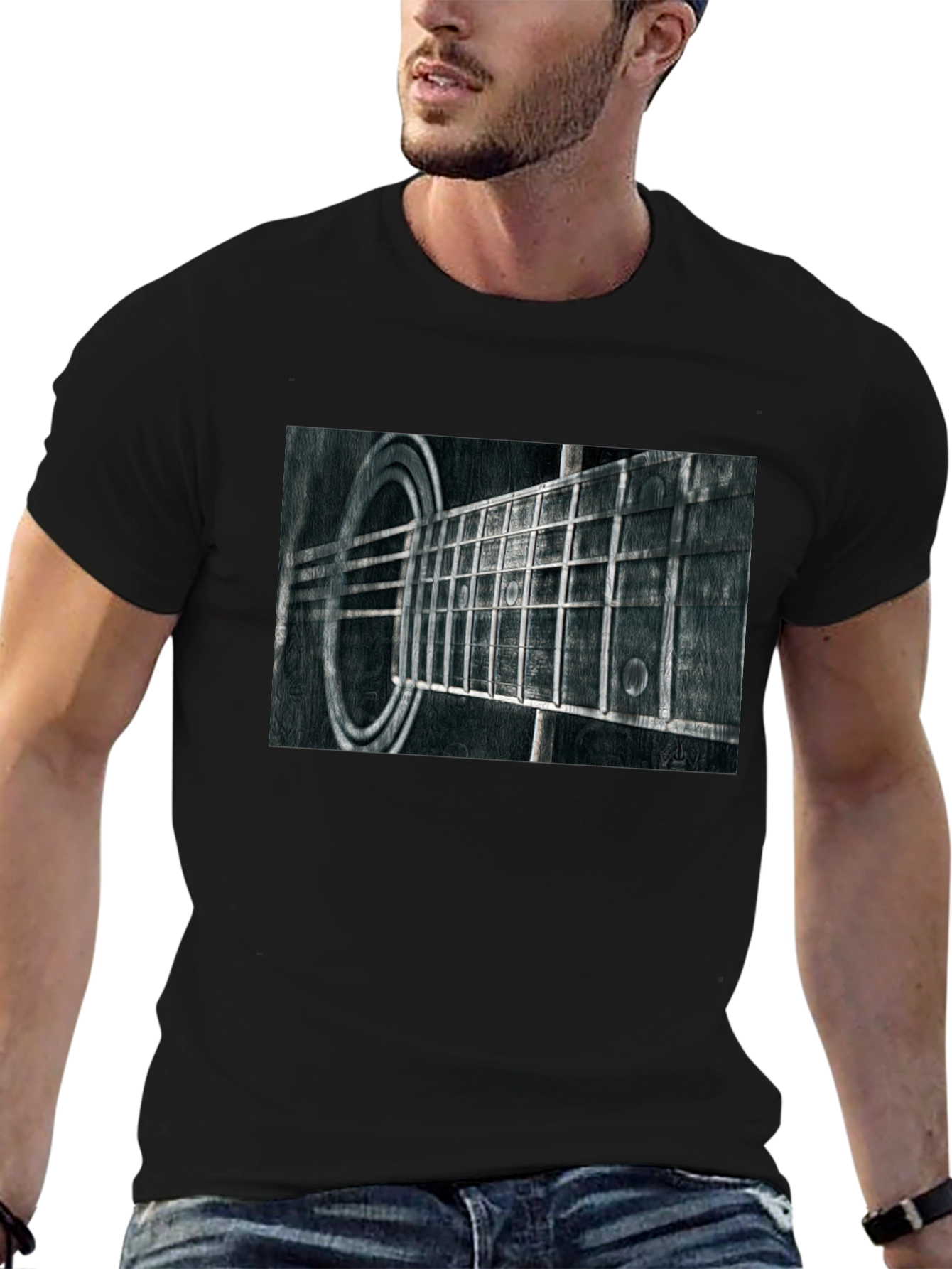 Guitar Fretboard Graphic Tee - Black
